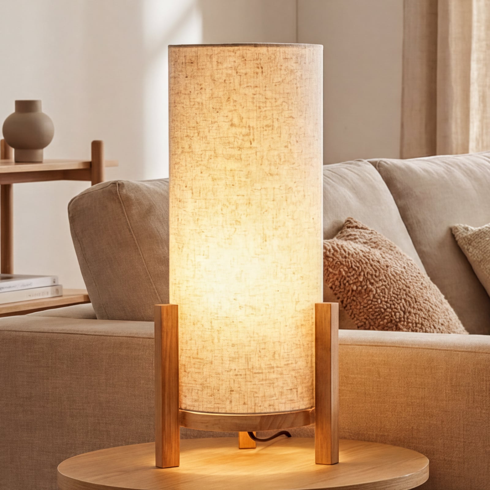 Madita LED table lamp, height 48 cm, Natur/linen
