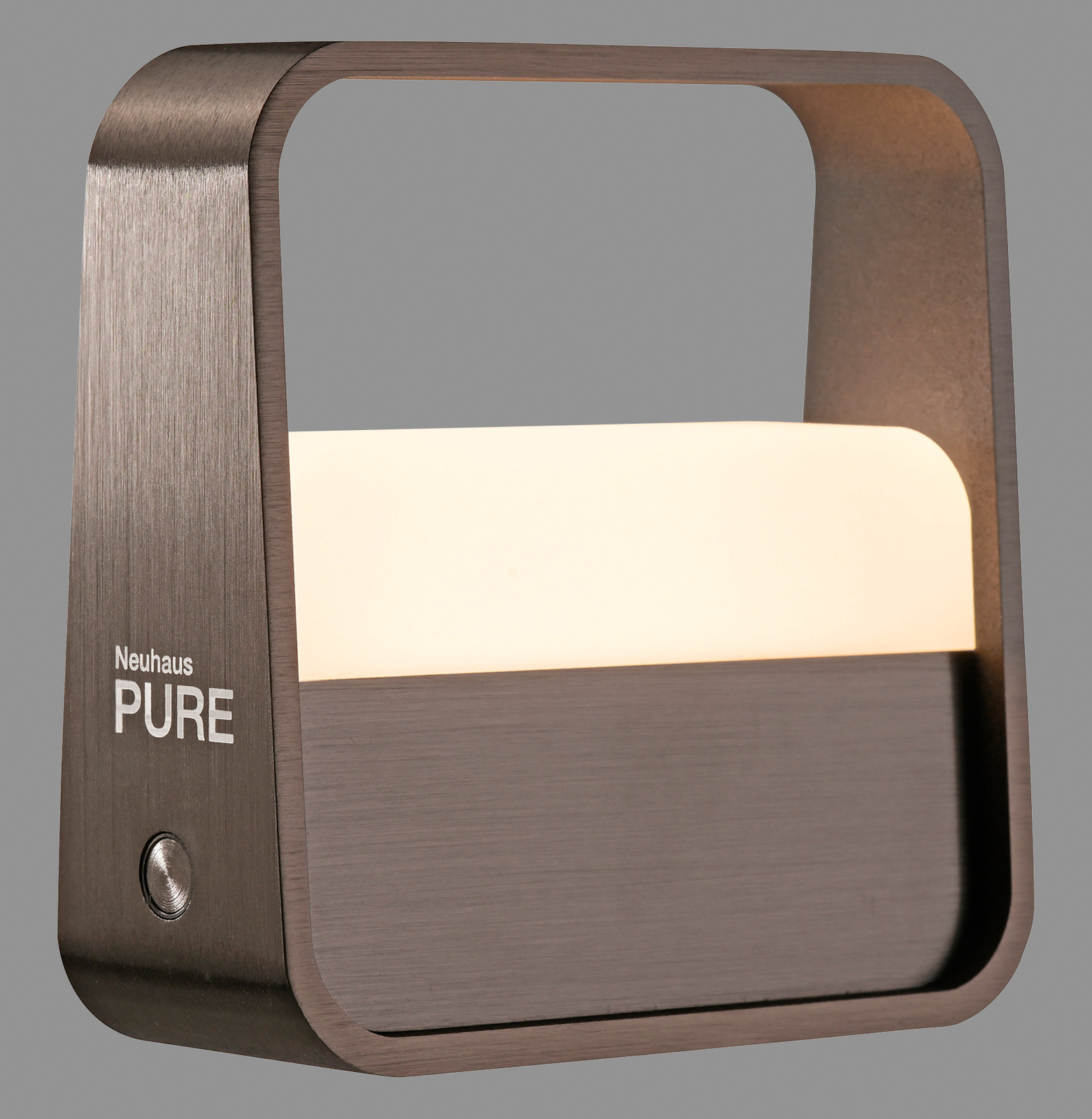 PURE LED-bordlampe Pure Go, brun, aluminium