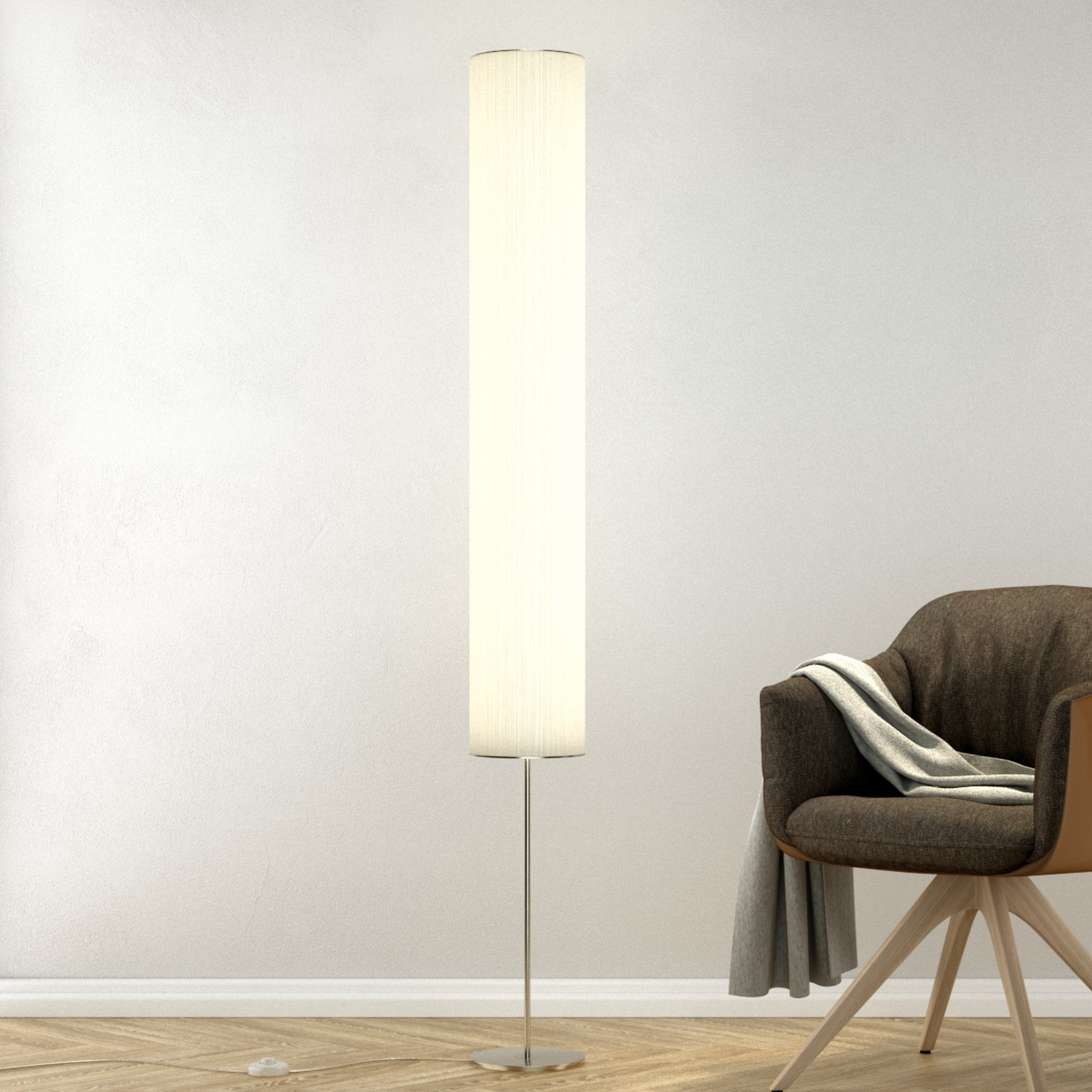 Pamalux Benito - elegant floor lamp, for Living / Dining Room, Lamitex film, metal, G5, 21 W, energy efficiency: A, H: 174 cm