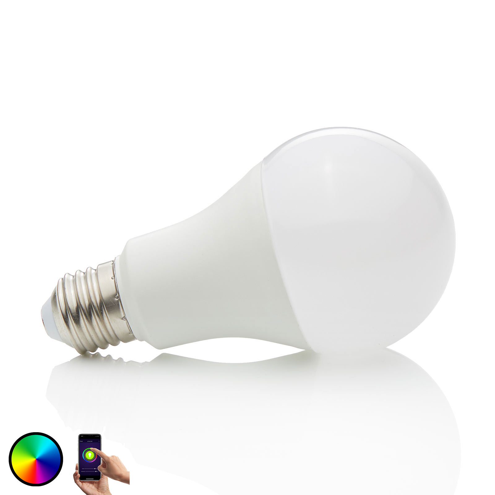 Lindby Smart LED bulb WiFi E27 10 W, 2,700 K, RGB