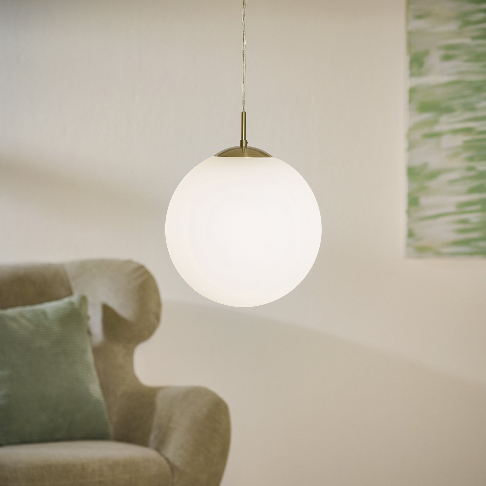 EGLO Rondo Elegant Pendant Lamp 30 cm, for Hallway, Glass, steel, E27, 60 W, energy efficiency: A++