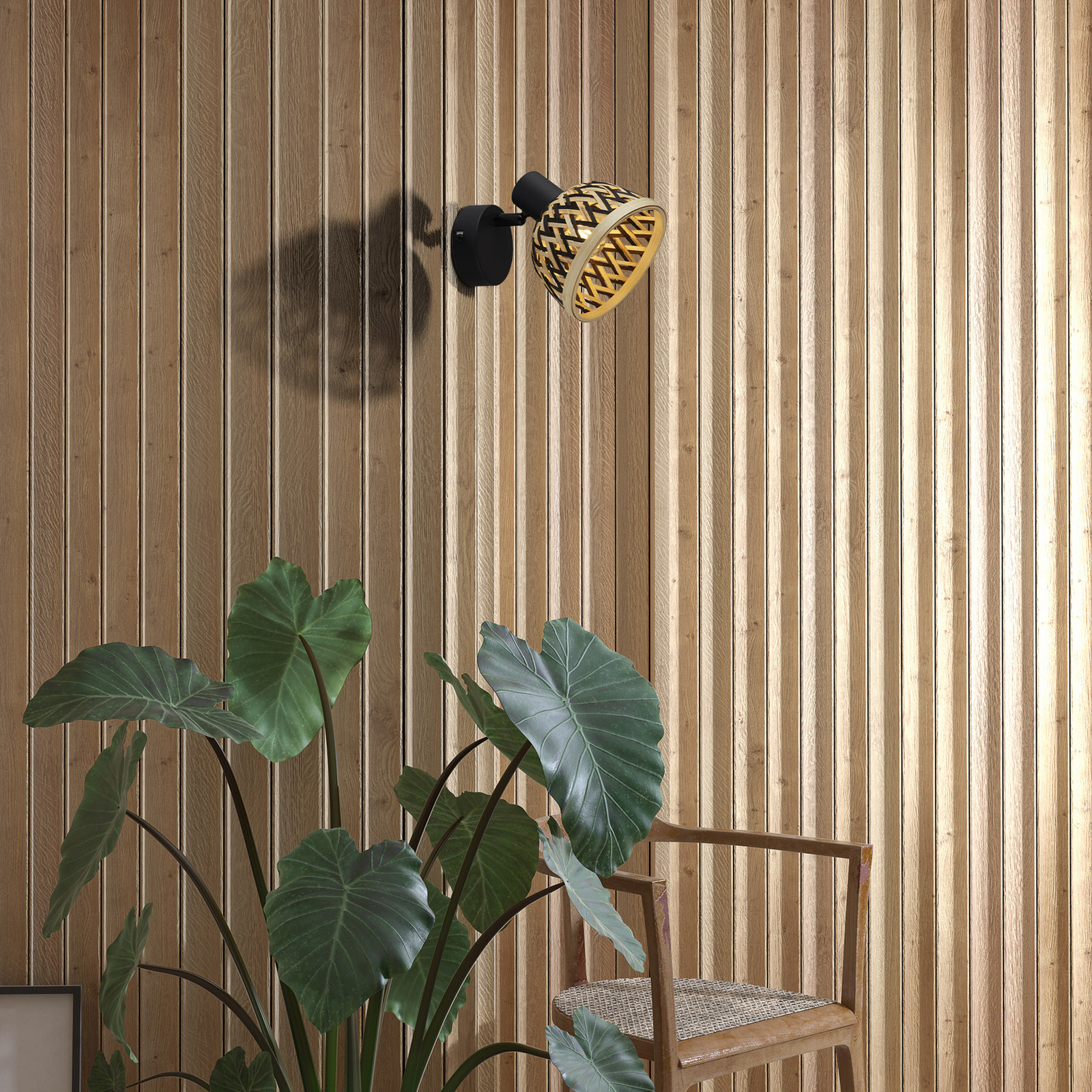 Lance wall light, bamboo
