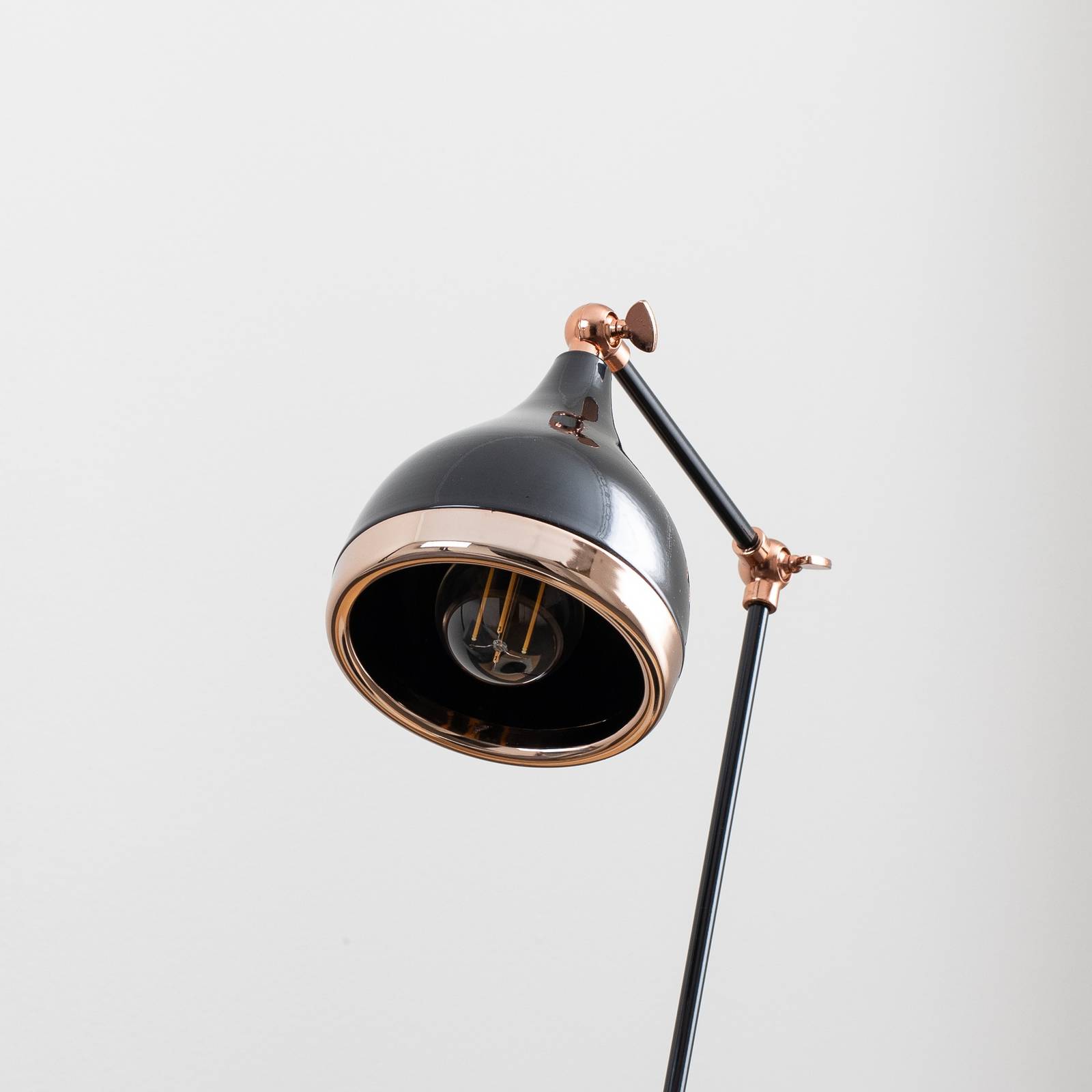 Lampa stołowa Yildo 7015, czarna/miedziana, metal, wysokość 50 cm