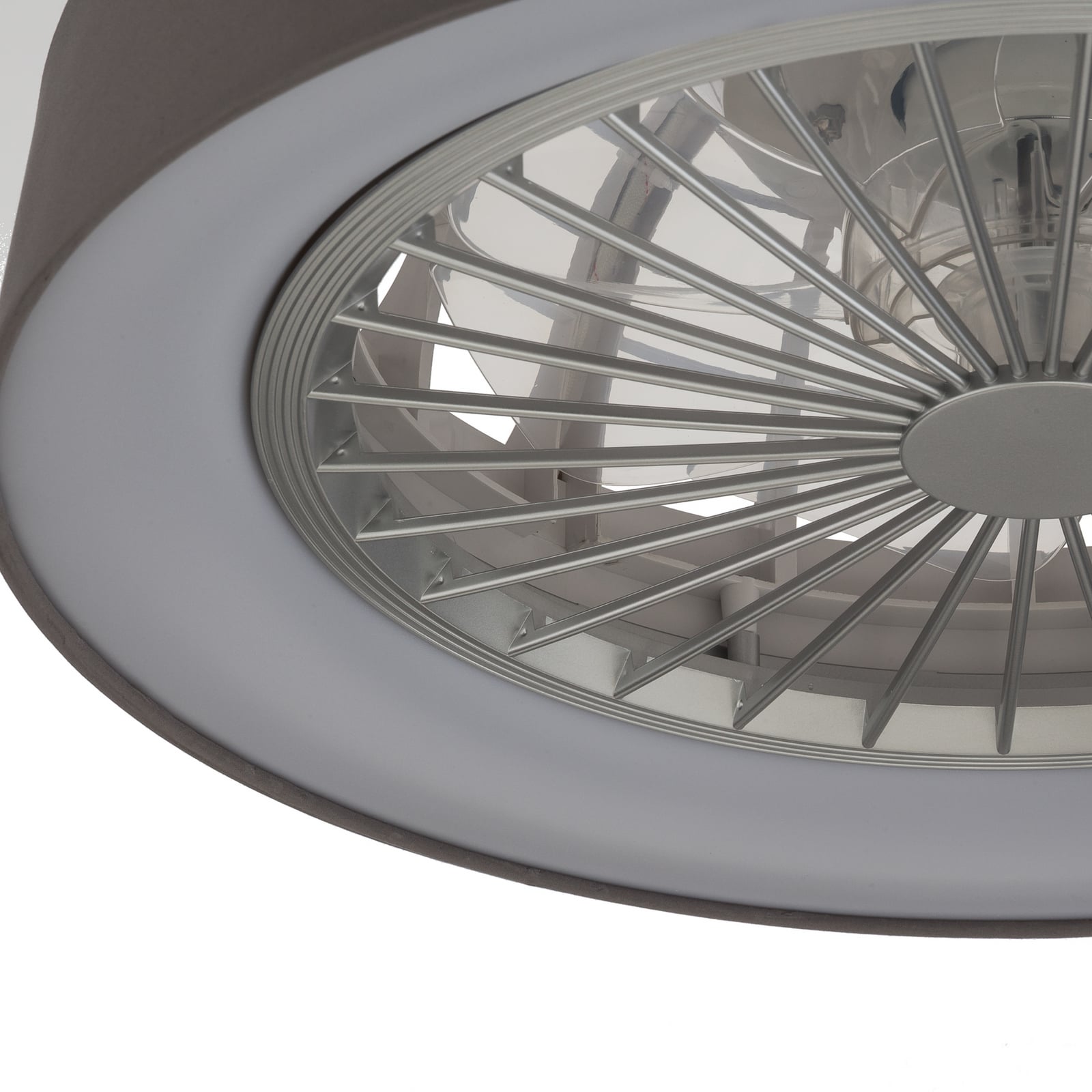 Mace LED-loftventilator, grå, støjsvag, DC, Ø 48 cm, CCT – Lindby Mace LED-loftventilator, grå, støjsvag, DC, Ø 48 cm, CCT – Lindby