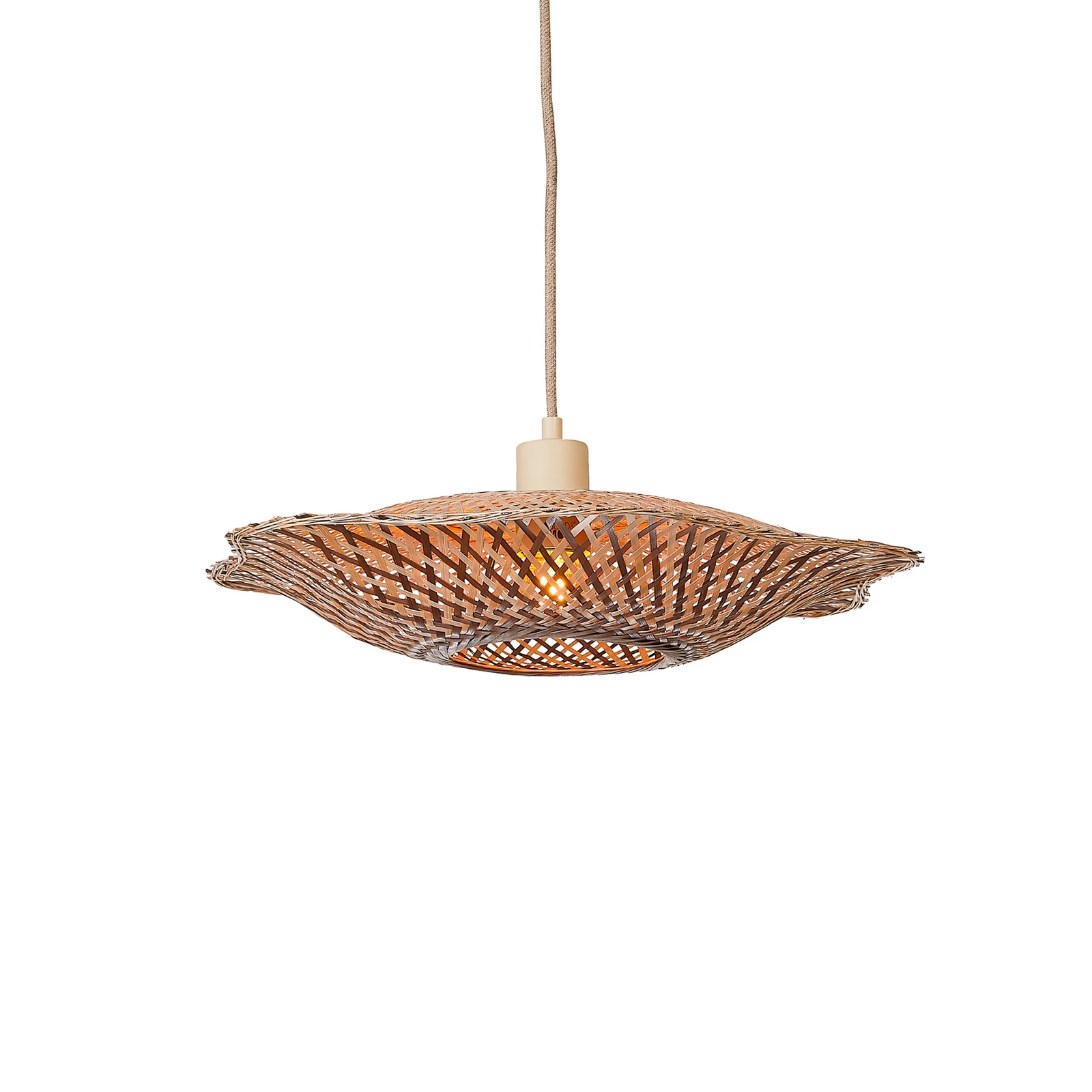 GOOD & MOJO piekaramā lampa „Madura“, Ø 44 cm, dabīgā krāsā/brūnā krāsā, bambuss