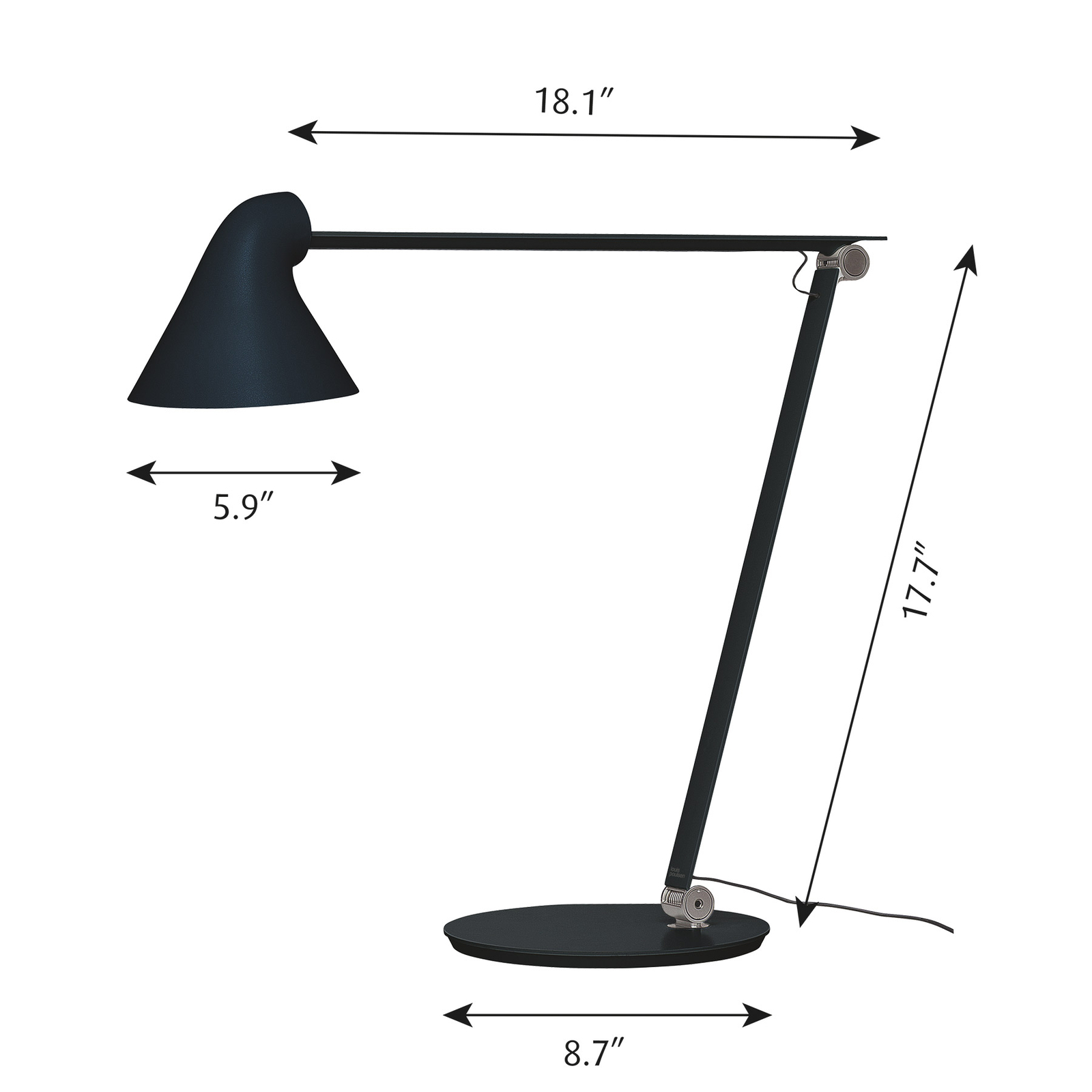 NJP Bordslampa m/Fot 3000K Svart - Louis Poulsen