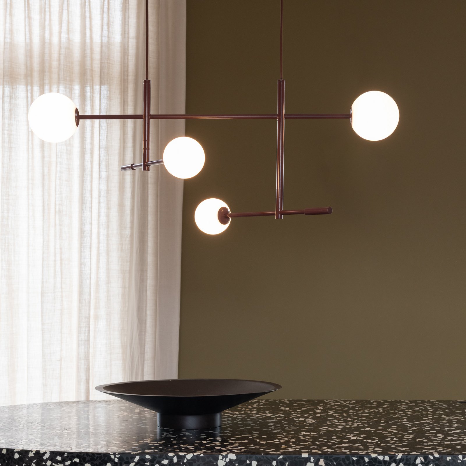 IT'S ABOUT ROMI Copenhagen hanging light, dark red, rotatable