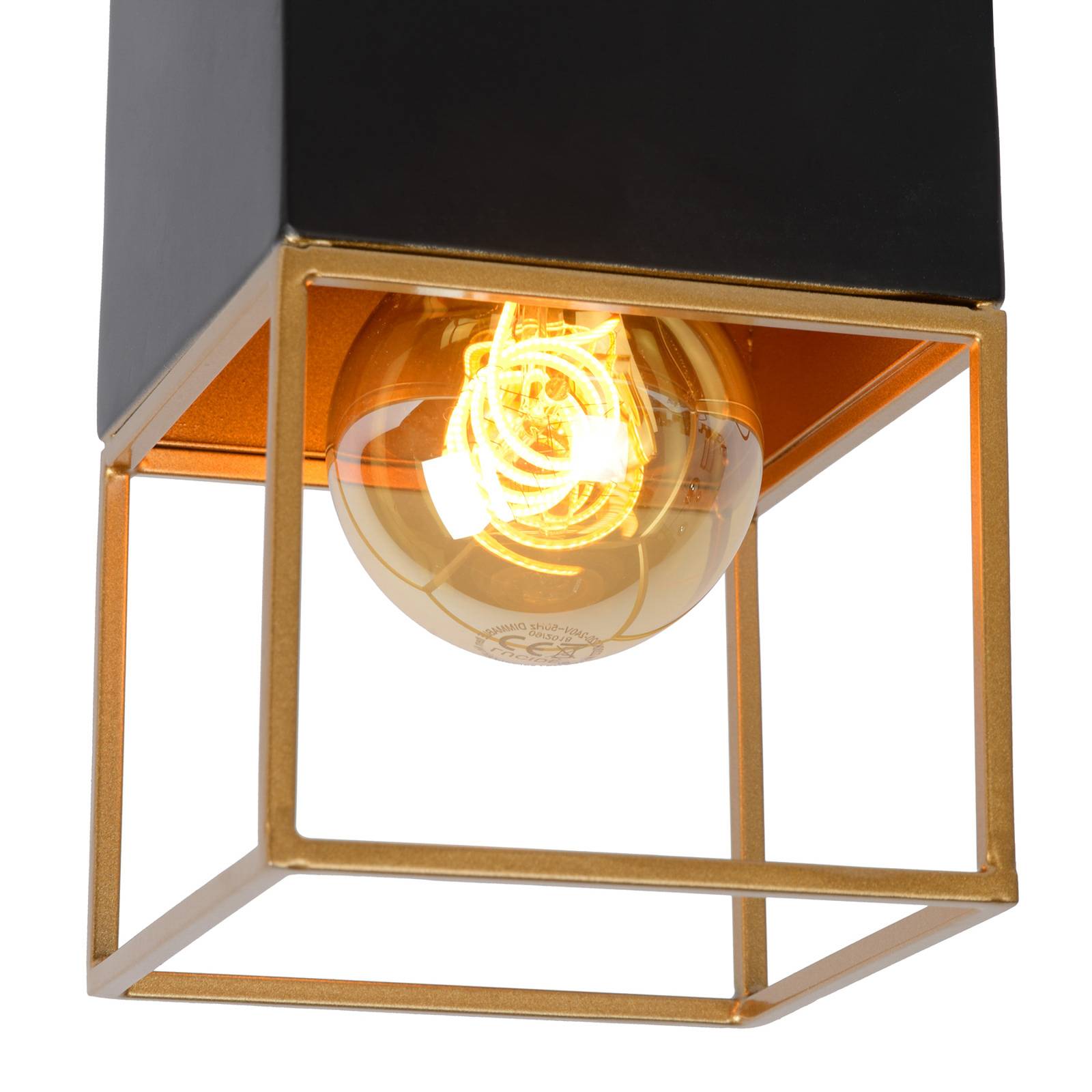 Lampa sufitowa Rixt czarna, kątowa, 1-punktowa