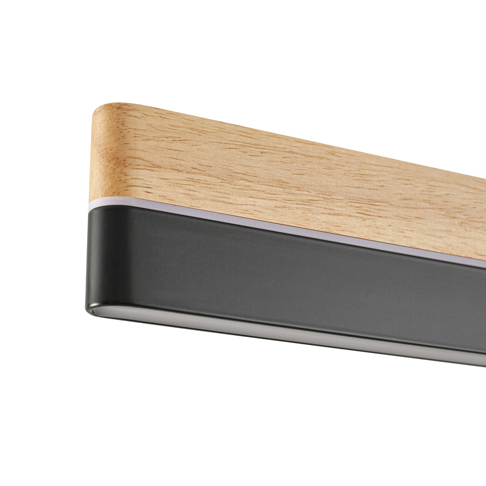 Lucande LED obesna svetilka Holven, les, CCT, dolžina 113 cm