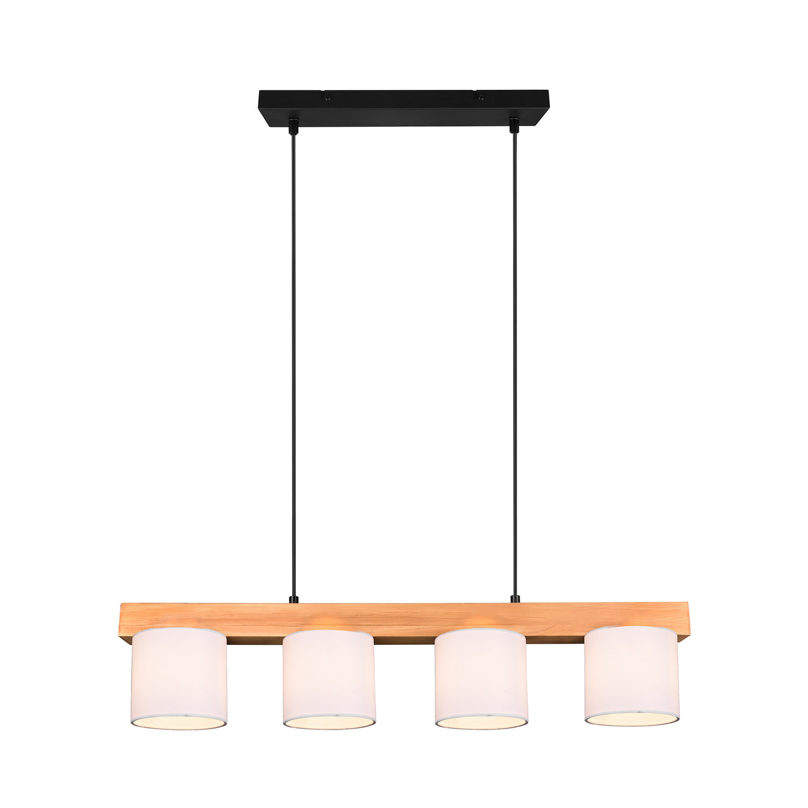 Reality Leuchten Lampă pendul Cameron 4 becuri alb - Camera de zi / sufragerie - modern - lemn deschis la culoare alb