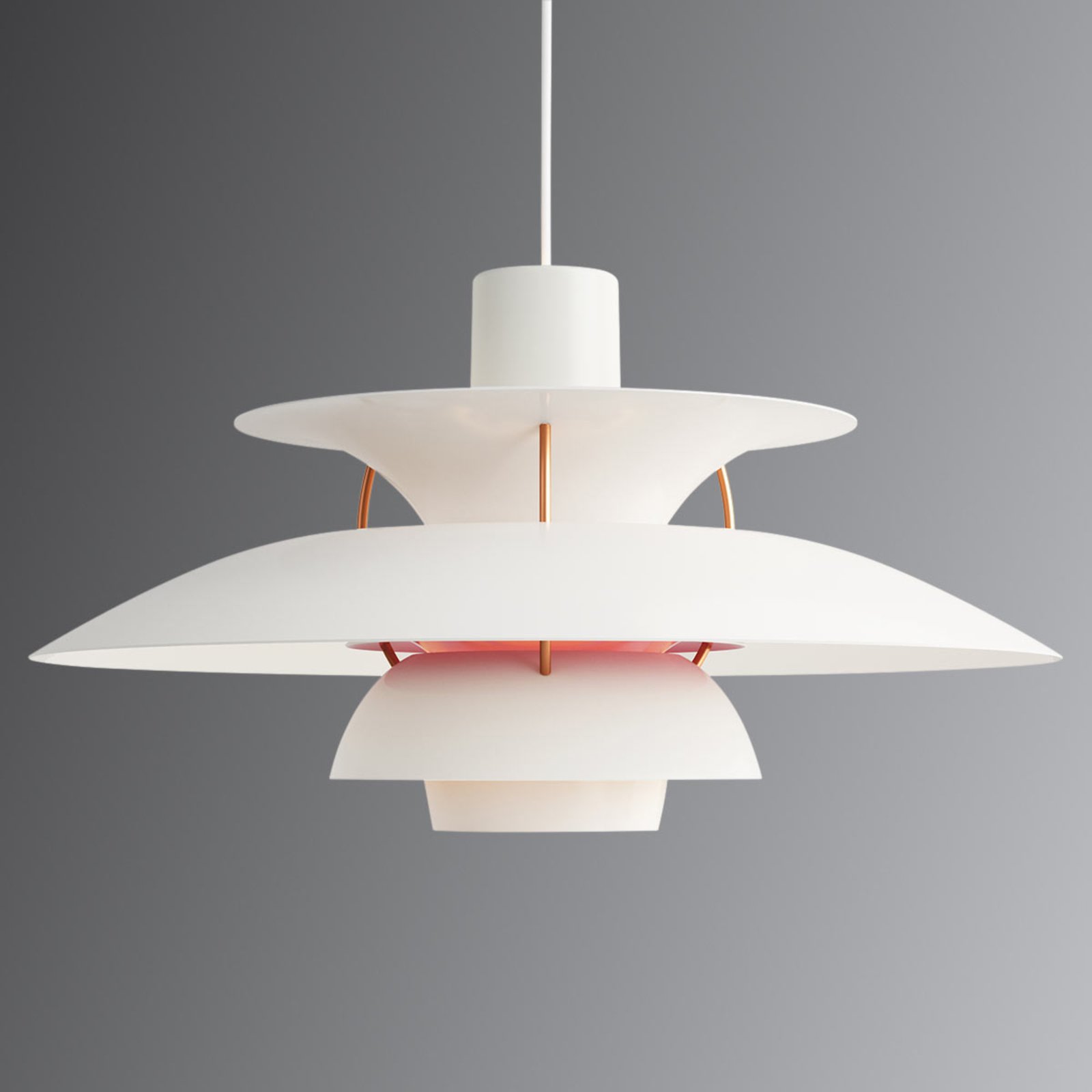 Louis Poulsen PH 5, designer függő lámpa fehér