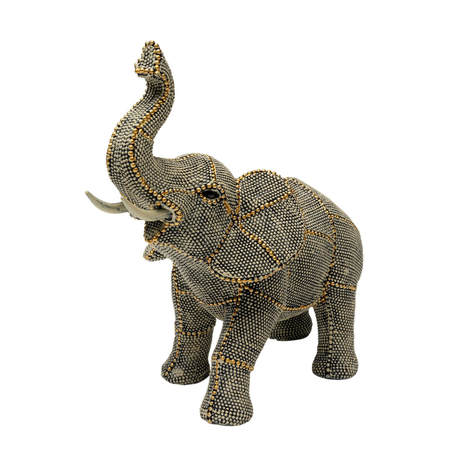 KARE decoratief figuur wandelende olifant parels, hoogte 24 cm, grijs