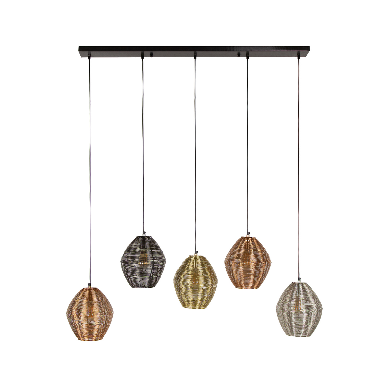 Hängeleuchte Spoelamp, multicolor, Metall, 5-flammig, E27