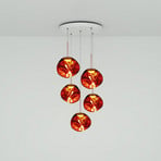 Candeeiro suspenso Tom Dixon Melt Mini Round, cobre, 73 cm, 5 lâmpadas.