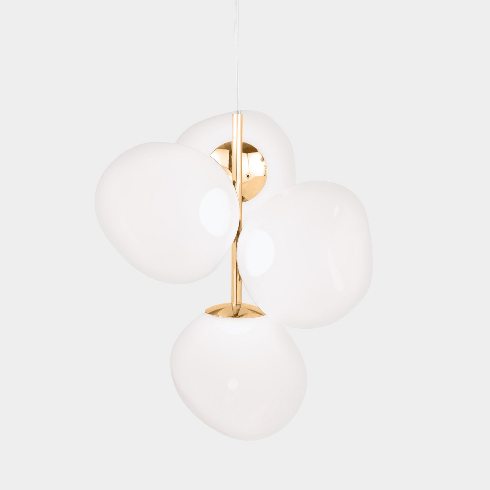 Tom Dixon Melt Chandelier Mini, opal/goldfarben, Ø 55 cm