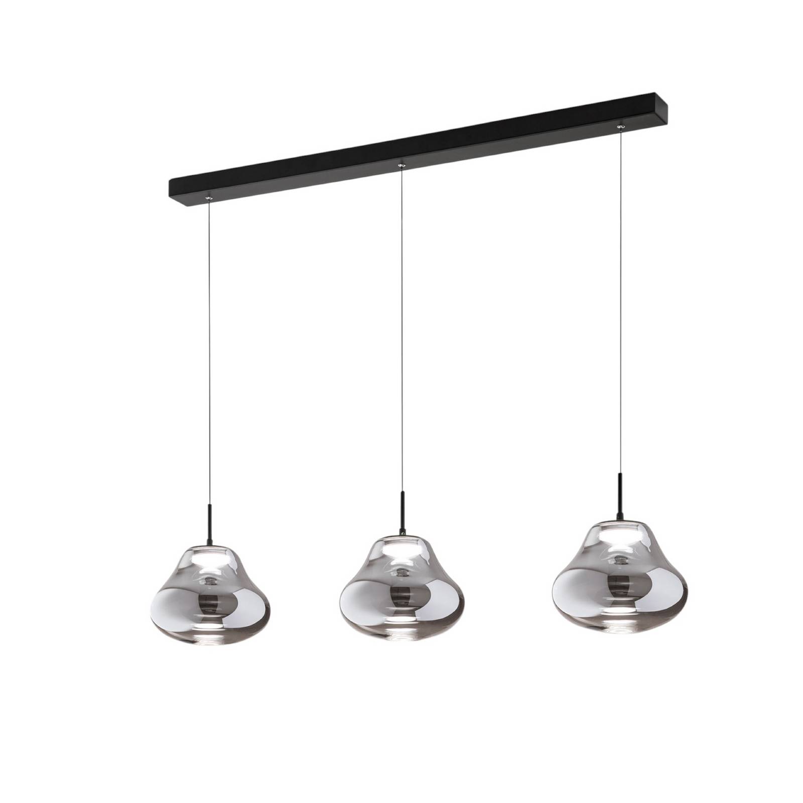 Lampa wisząca LED Deva, 3-punktowa, 115 cm, szara, CCT, ściemniana