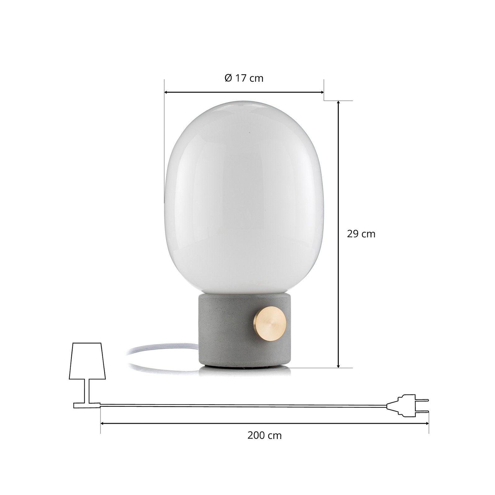 JWDA Lampe de Table S Gris Clair/Laiton - Audo Copenhagen