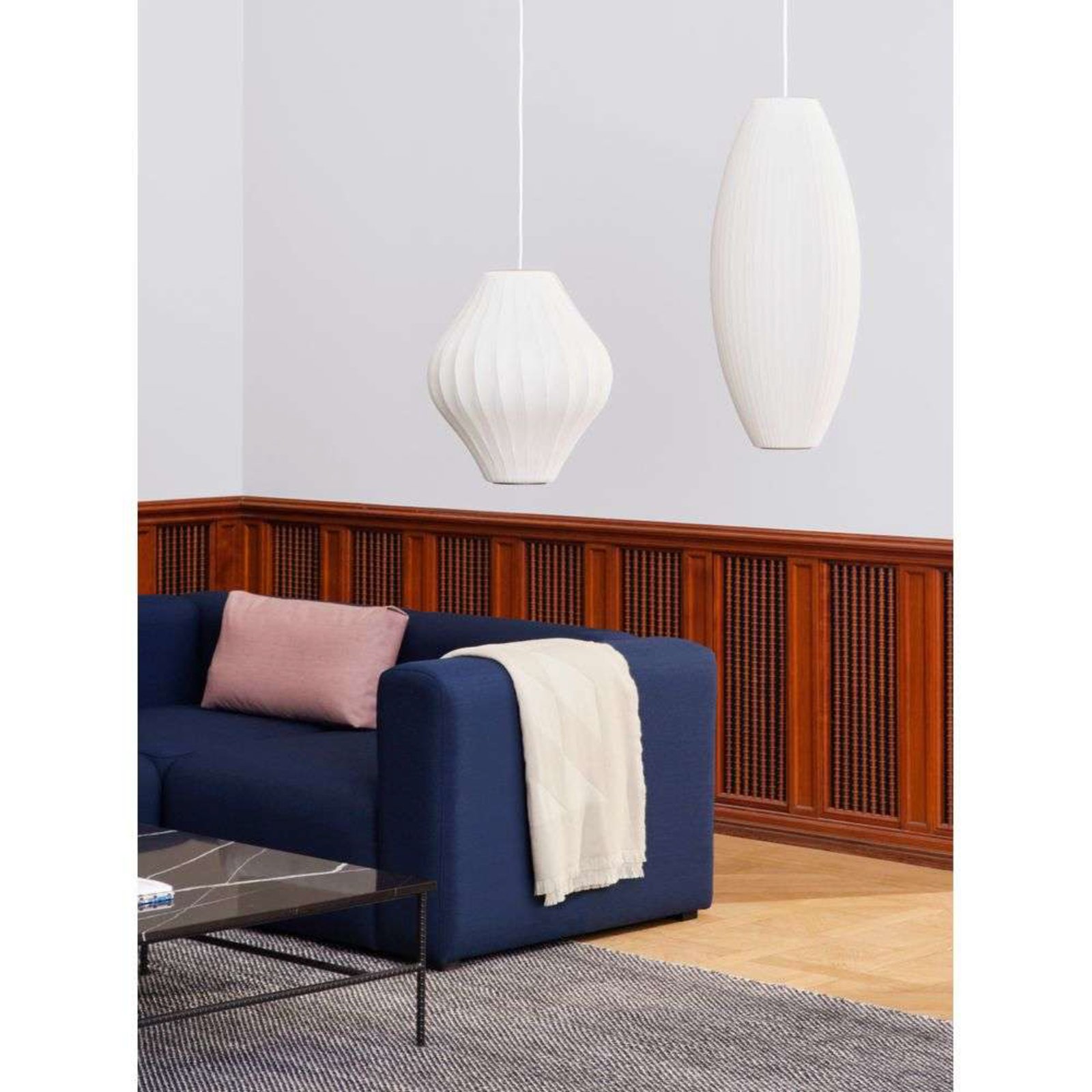 Nelson Cigar Bubble Lampada a Sospensione L Off-White - Herman Miller