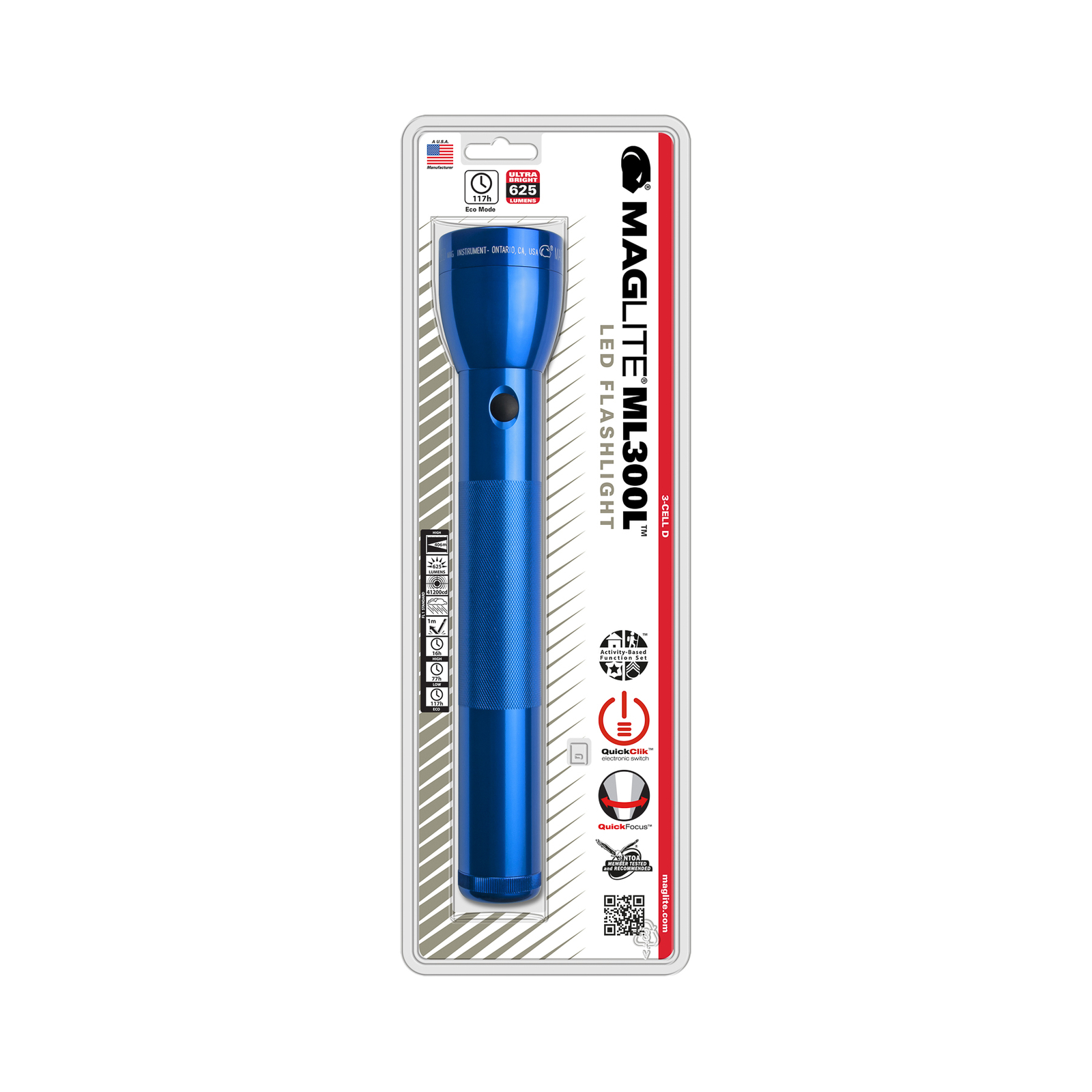 Maglite LED torch ML300L, 3-Cell D, blue