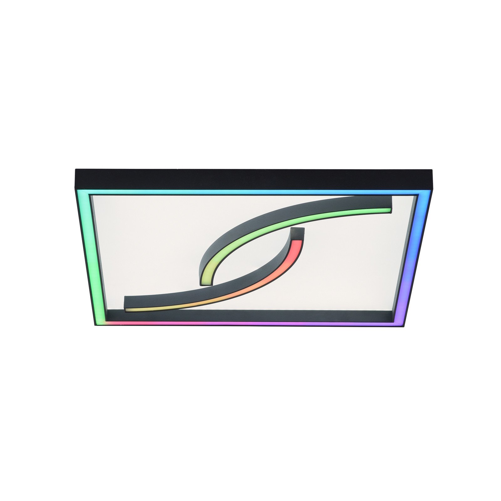 Paul Neuhaus Plafonieră LED Serpent dimabilă RGBW pătrat - Camera de zi / sufragerie - modern - negru alb - Metal
