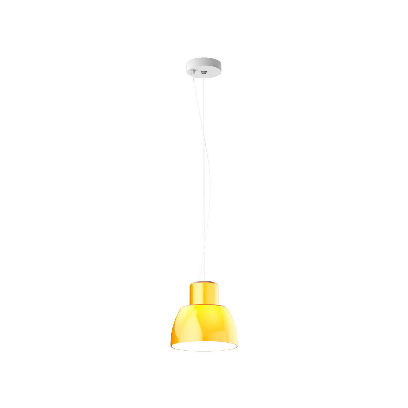 Lampa wisząca Nemo Lorosae, żółta, Ø 20 cm, szkło, E27