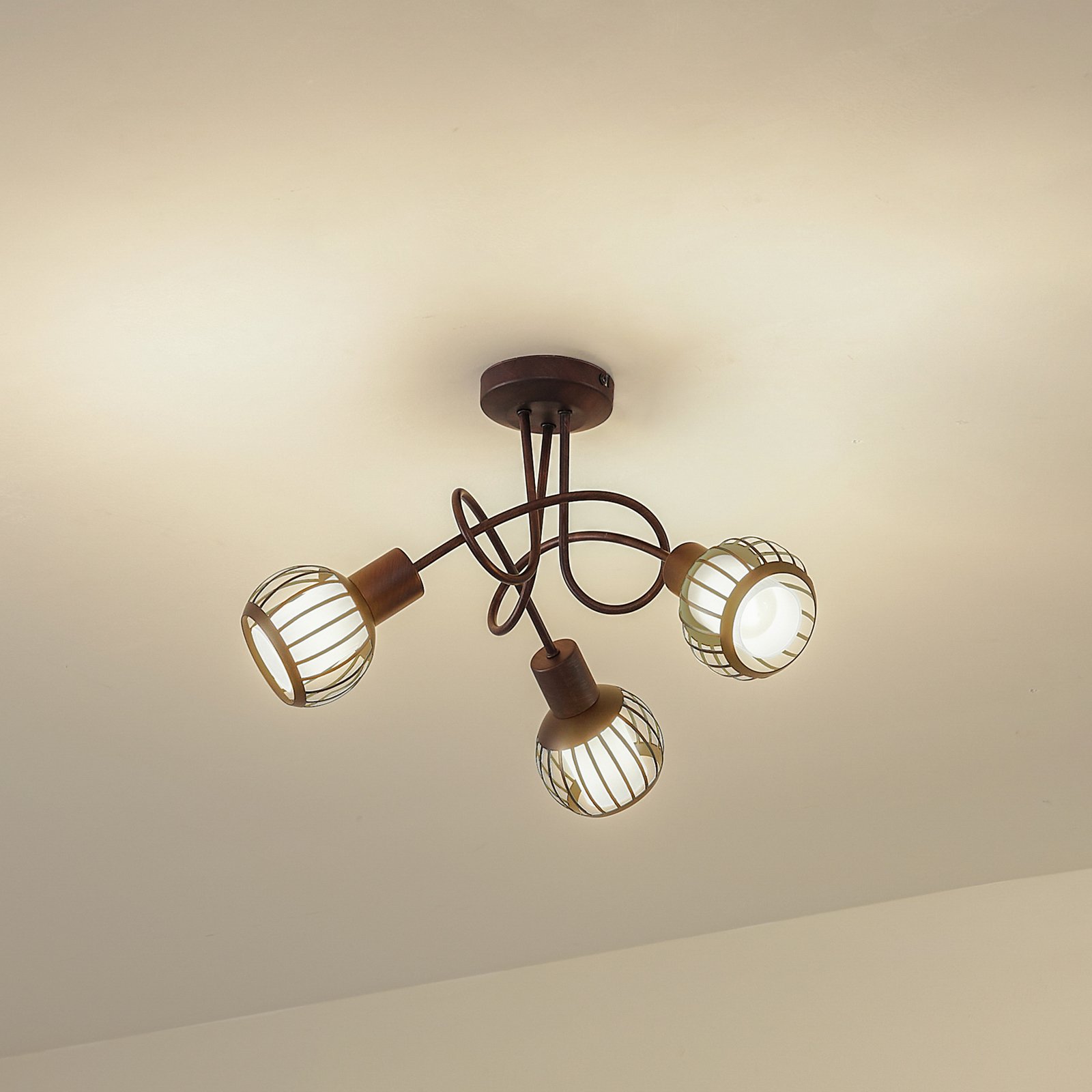 Solm 3 Lampa Sufitowa Rdzawy - Lindby