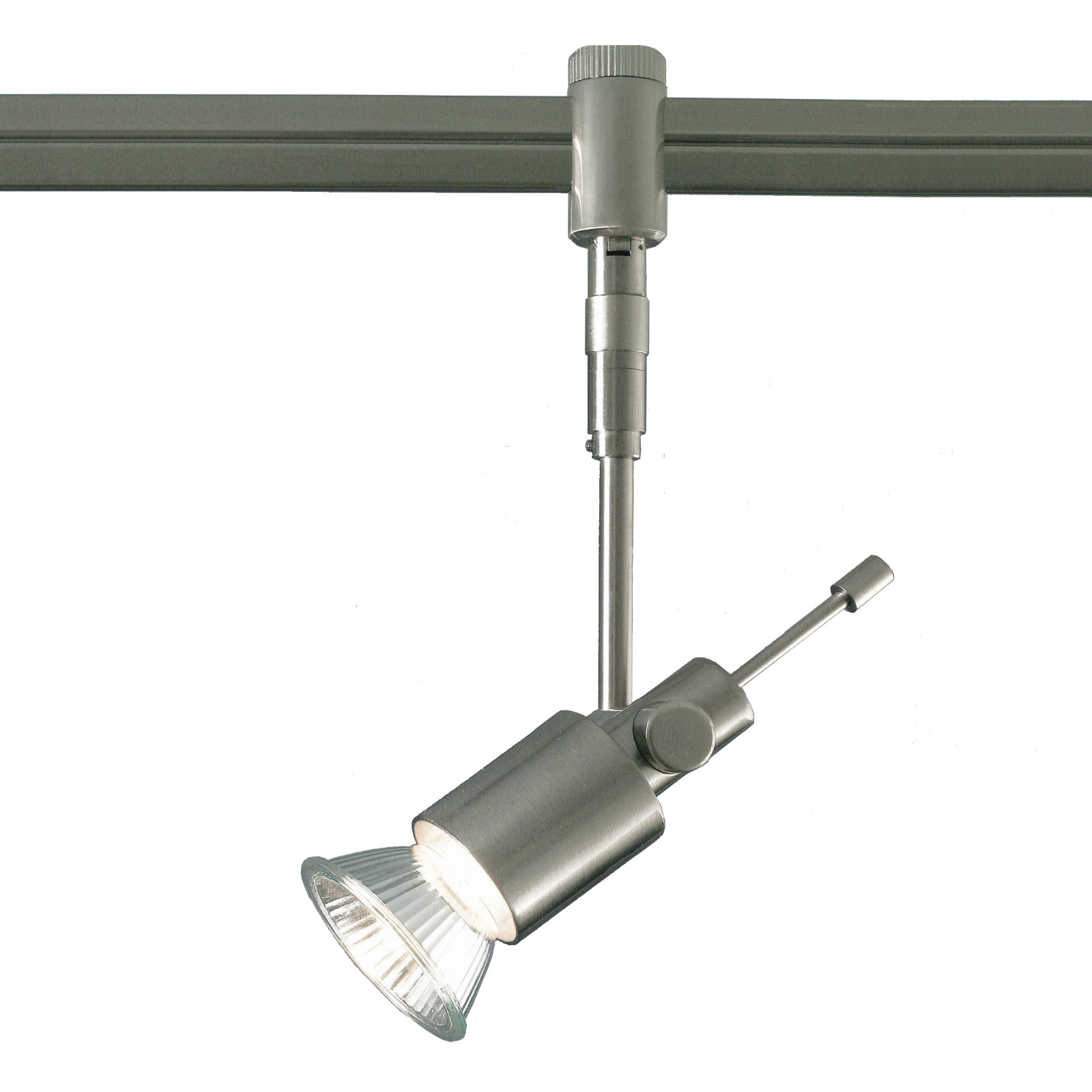 Pamalux Duro spotlight for Spino track, nickel, for Hallway, metal, GU10, 50 W, energy efficiency: A++, L: 14 cm, H: 21 cm