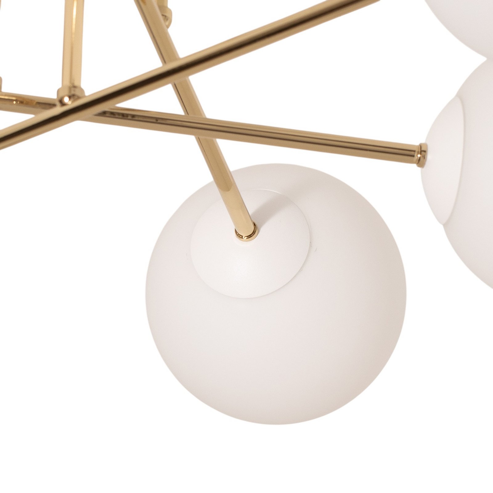 Lampa sufitowa Glassy, 6-punktowa, biała/złota/opalowa