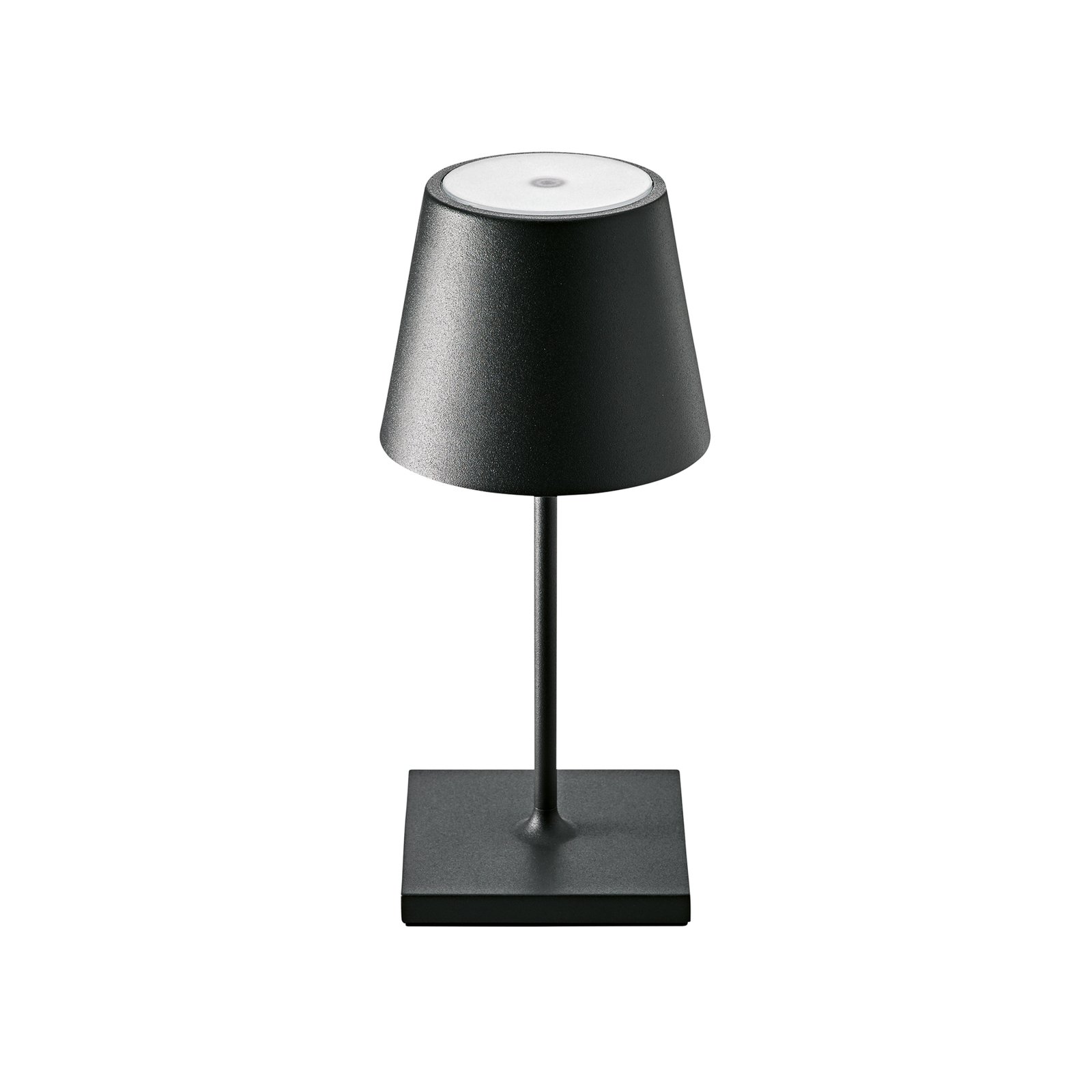 Candeeiro de mesa recarregável Nuindie mini LED, redondo, USB-C, preto