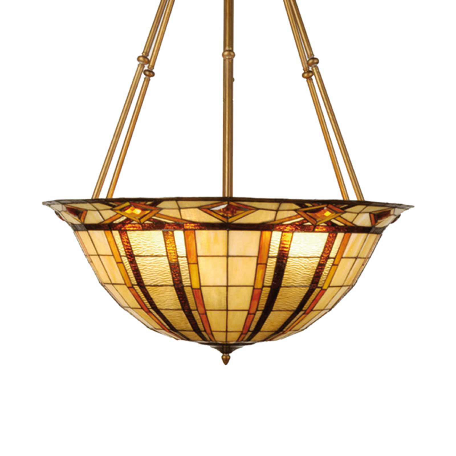 Clayre & Eef Tiffany style - elegant hanging lamp Machi, for Living / Dining Room, metal, glass, E27, 60 W, energy efficiency: A++