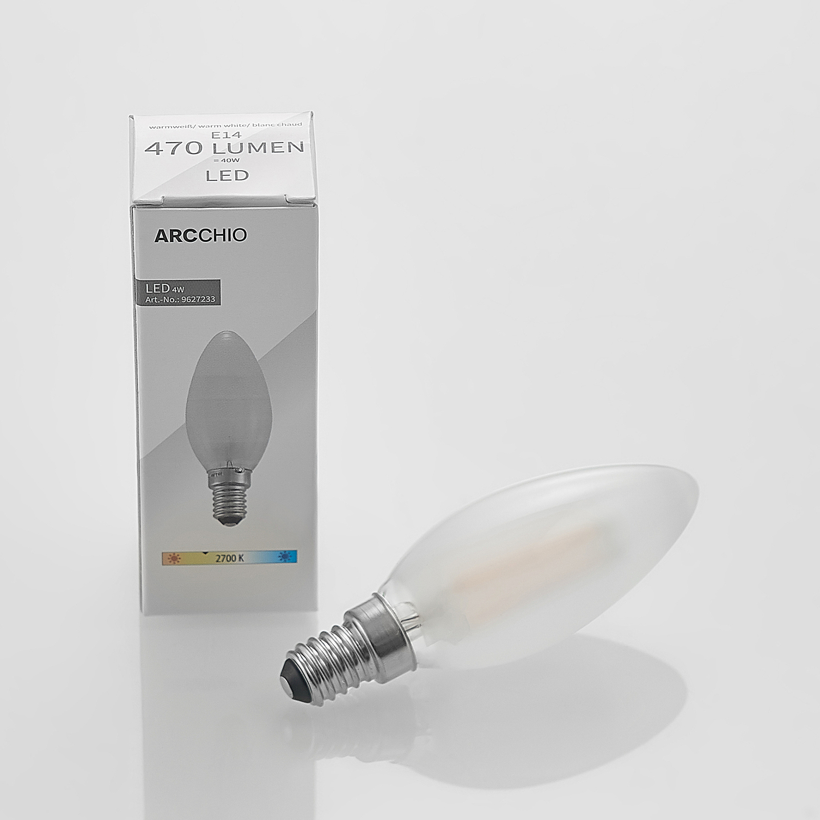 LED bulb E14 4 W 2700 K candle dimmable matt 2-set
