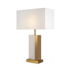 Maytoni lampa stołowa Bianco biały wysokość 67,5 cm tekstylny/alabaster