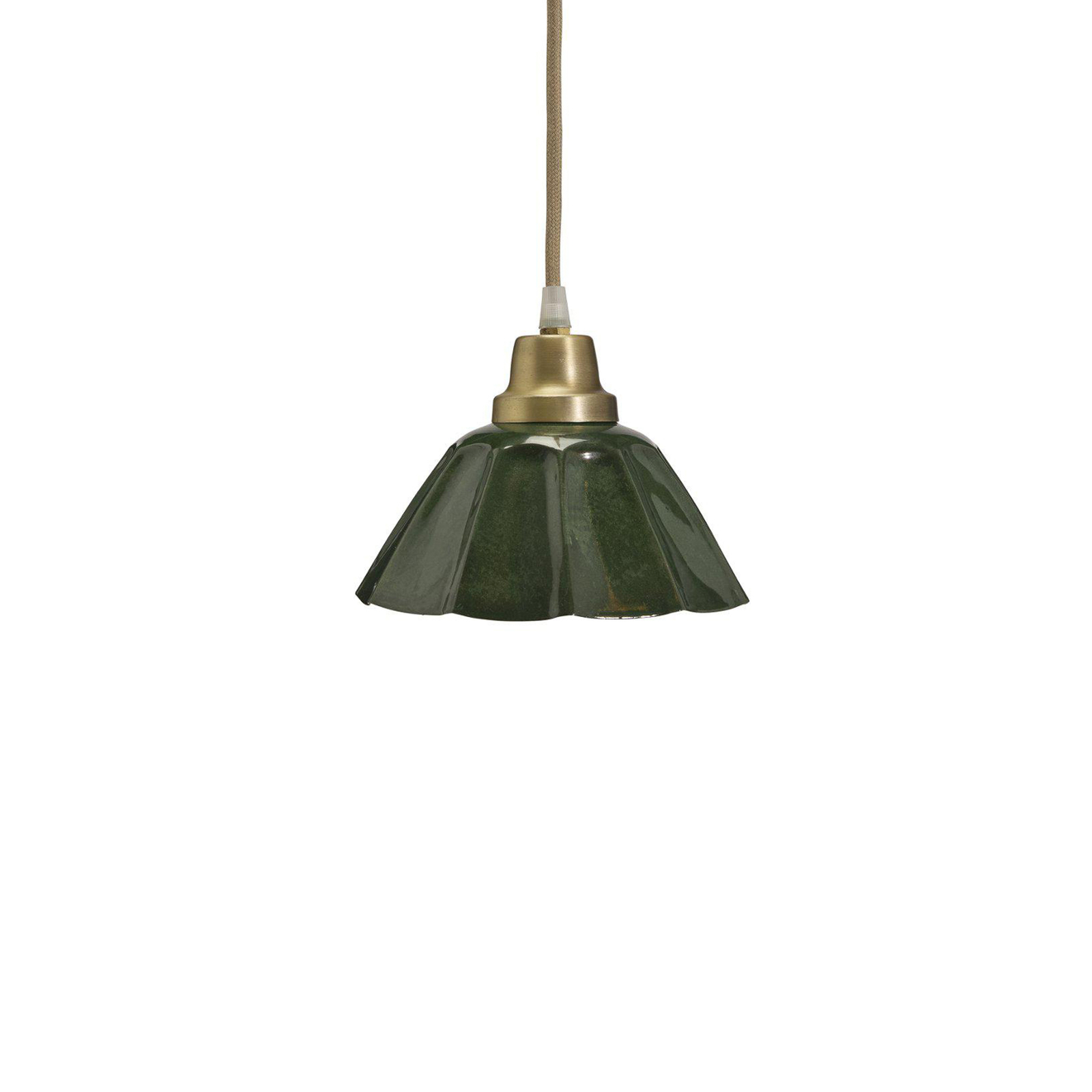 PR Home pendant light Ester, green, Ø 17 cm, iron, plug