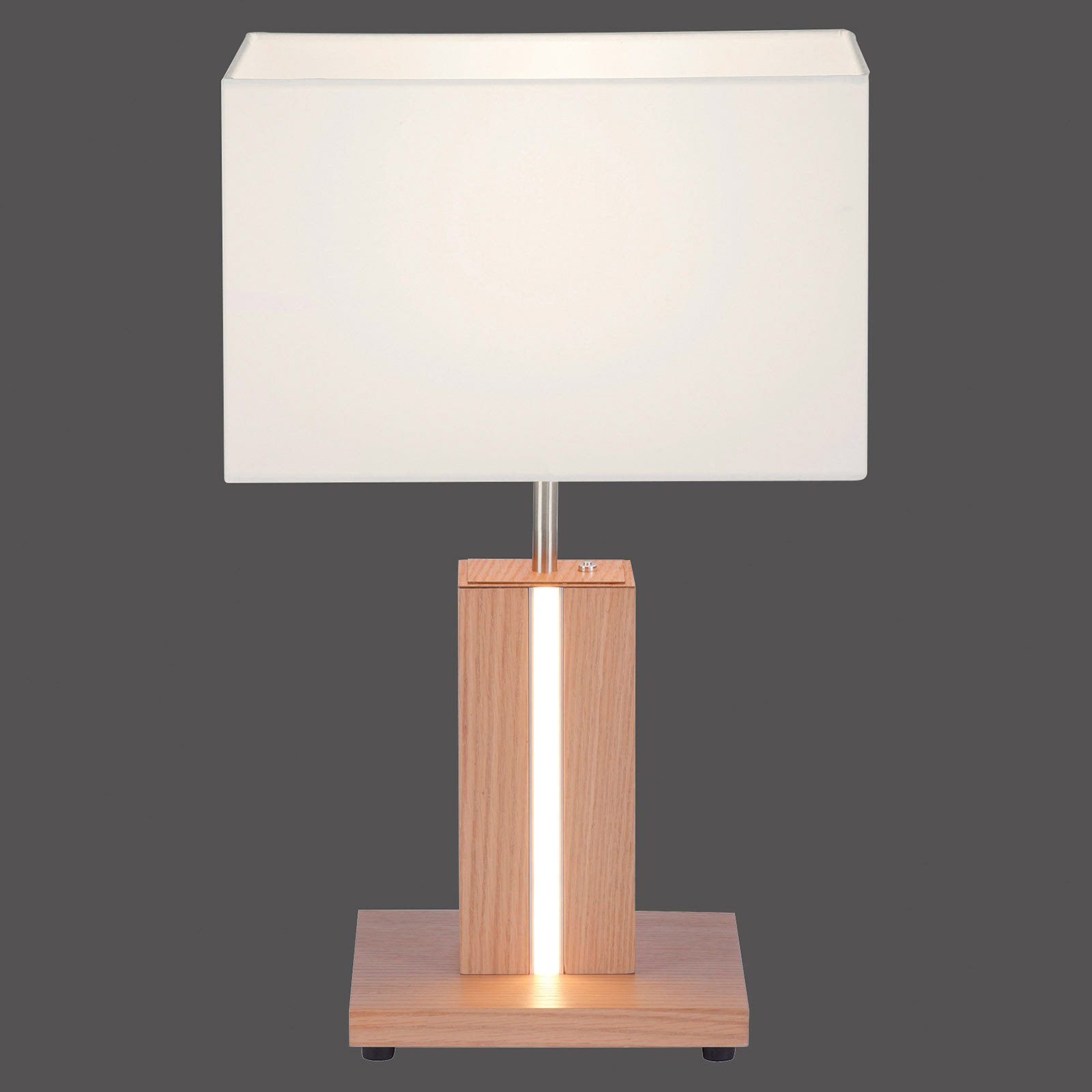 Amanda table lamp, wood look, two light sources