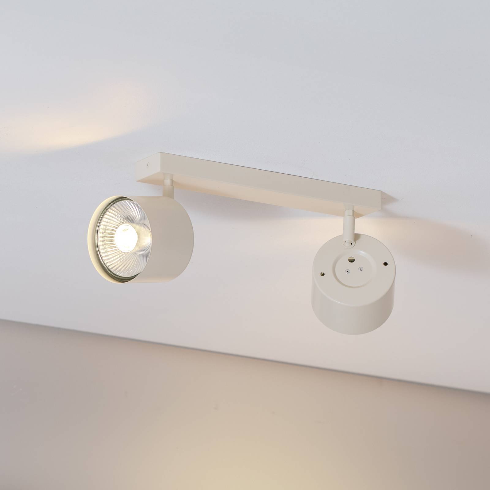 Deckenspot Chloe verstellbar zweiflammig, beige günstig online kaufen