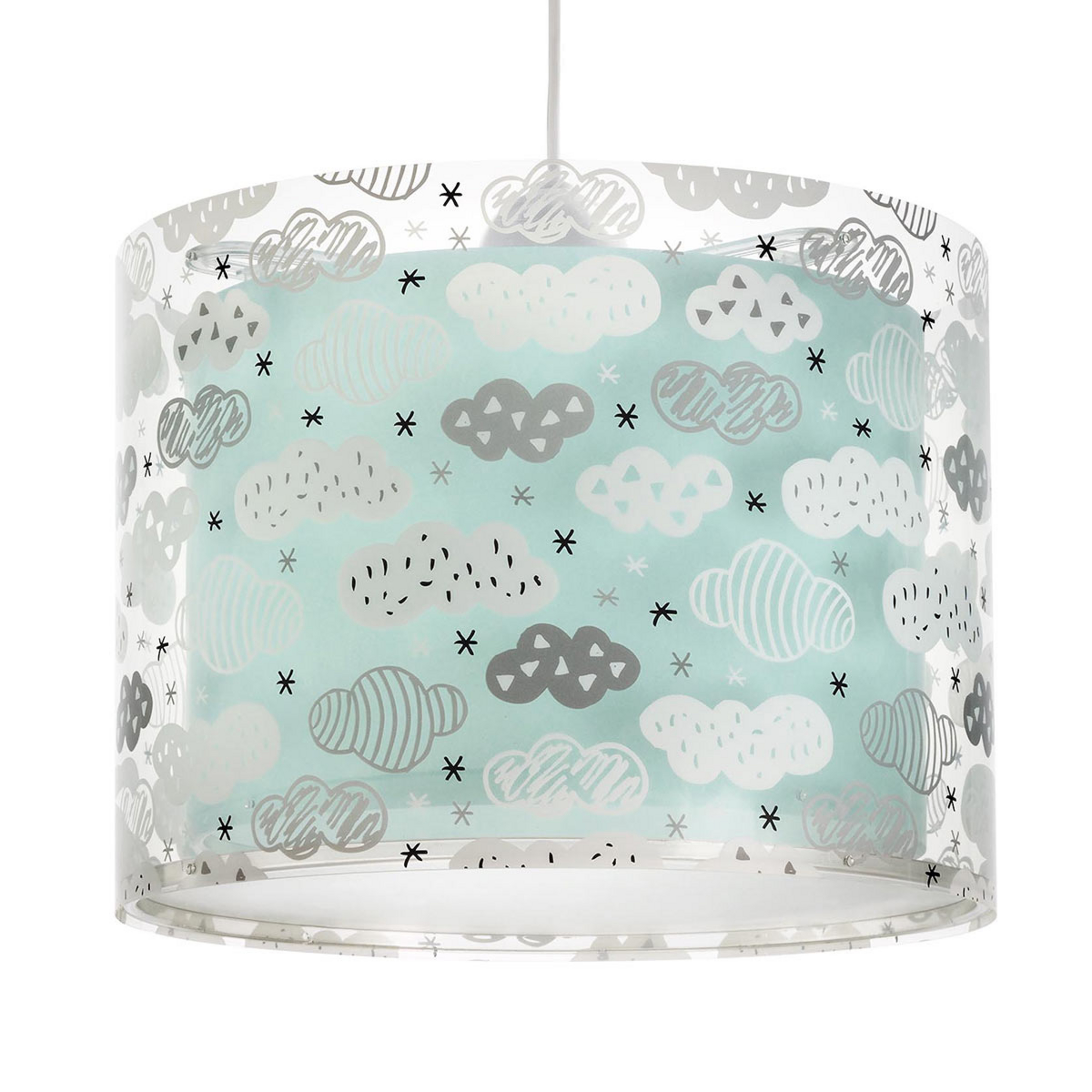 Lámpara colgante Clouds para habitación infantil, azul