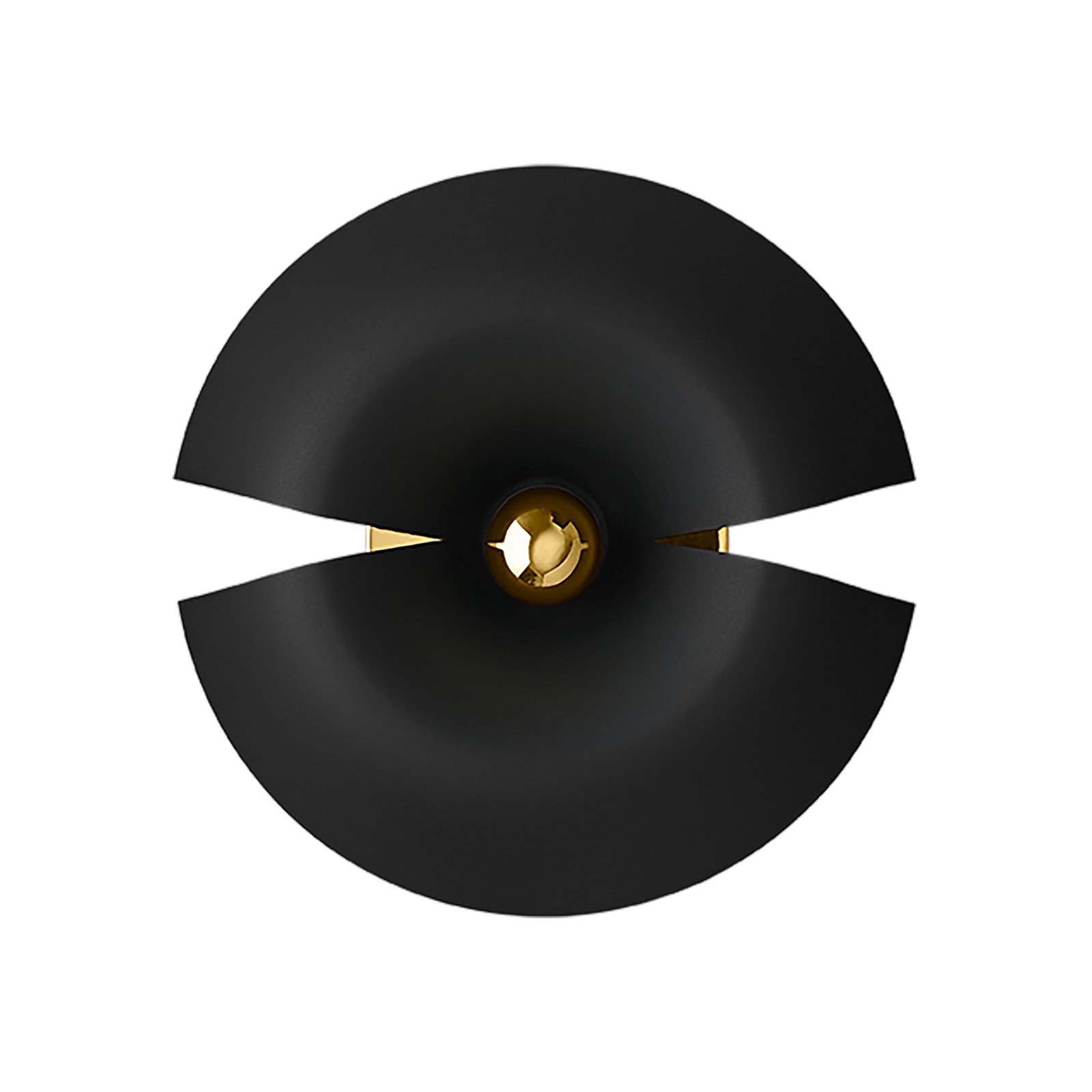 Wandlamp AYTM Cycnus, zwart, Ø 30 cm, stekker, aluminium, E27