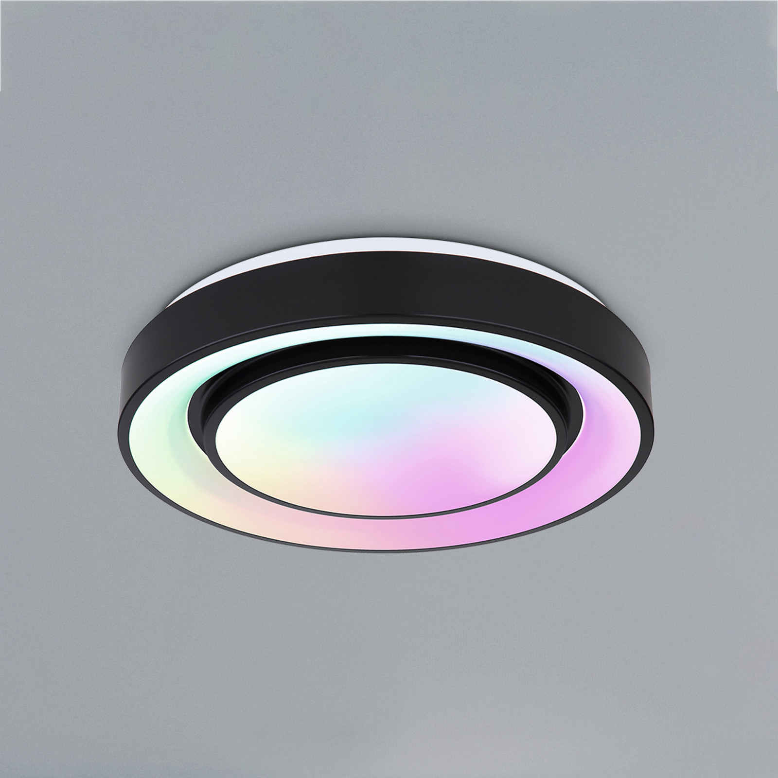 Globo Plafonieră LED Sully RGBW telecomandă negru - Camera de zi / sufragerie - negru alb - Metal