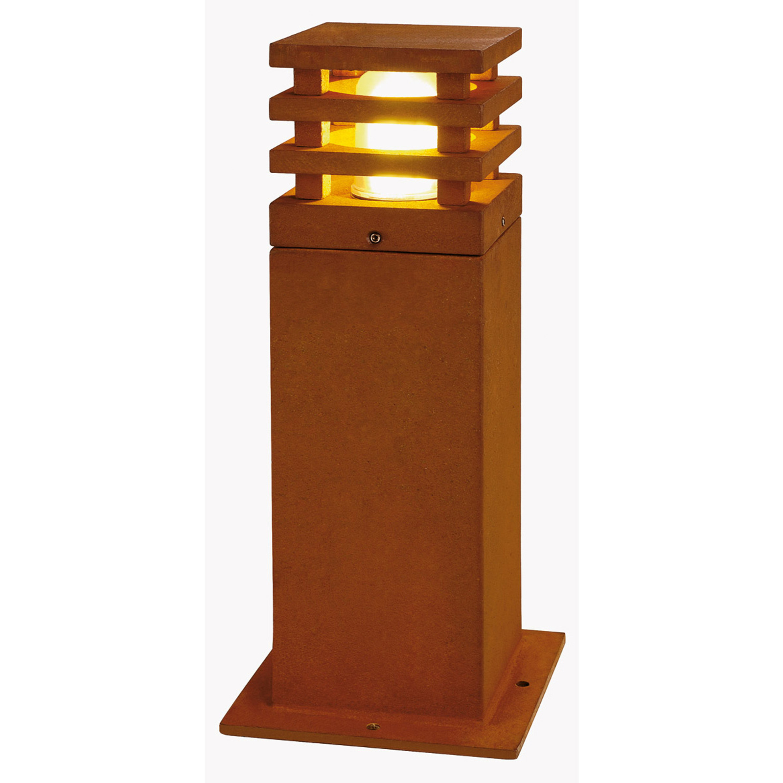 SLV Rusty kwadratowy słupek oświetleniowy LED jasny rdzawo-brązowy