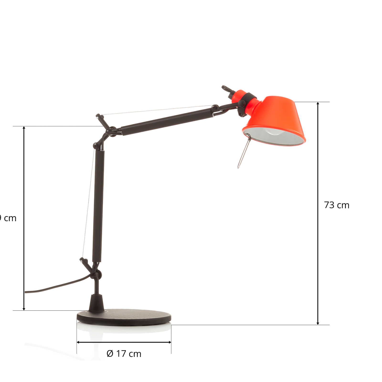 Artemide Tolomeo Micro Bicolor masă negru/coral