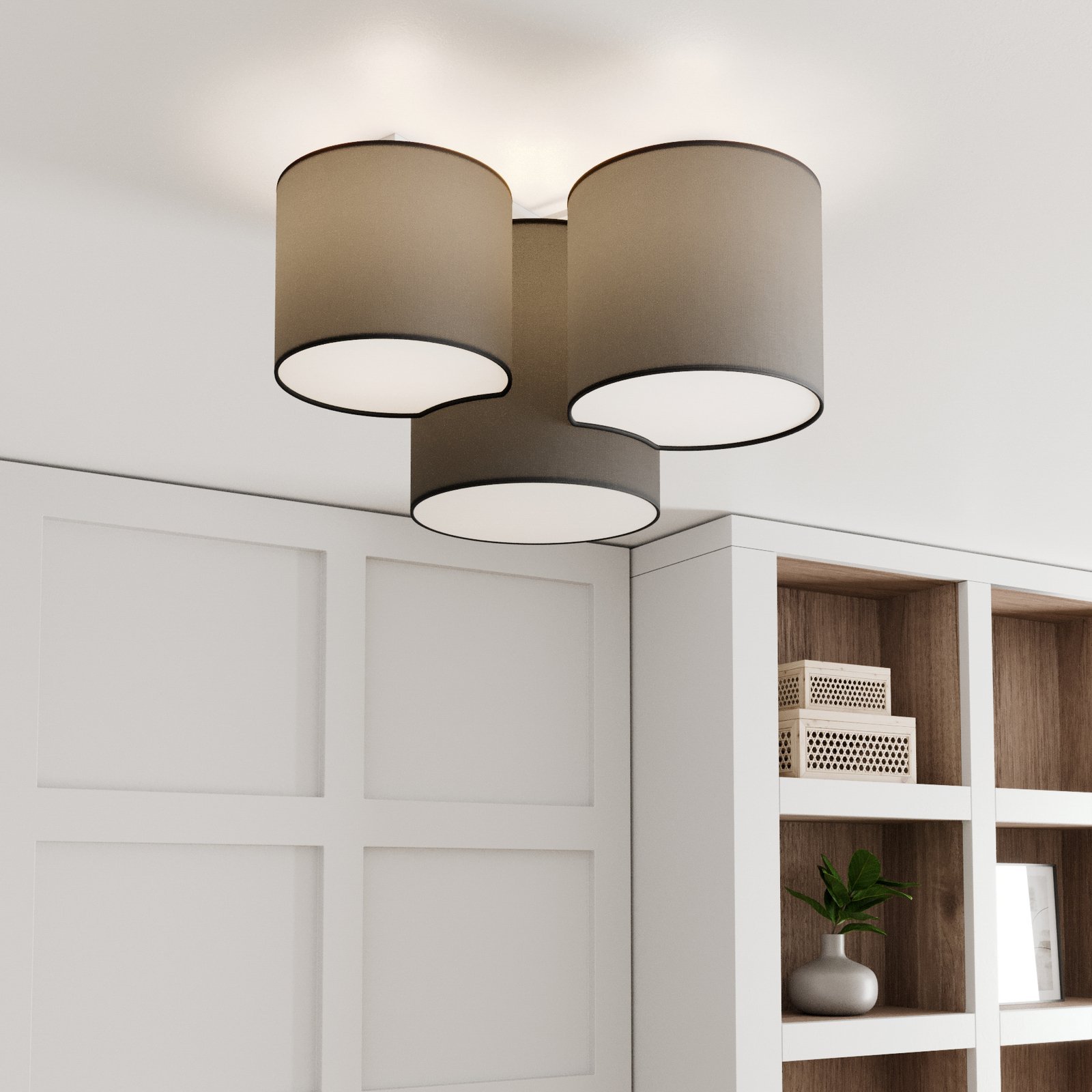 Mona ceiling light, 3-bulb, grey