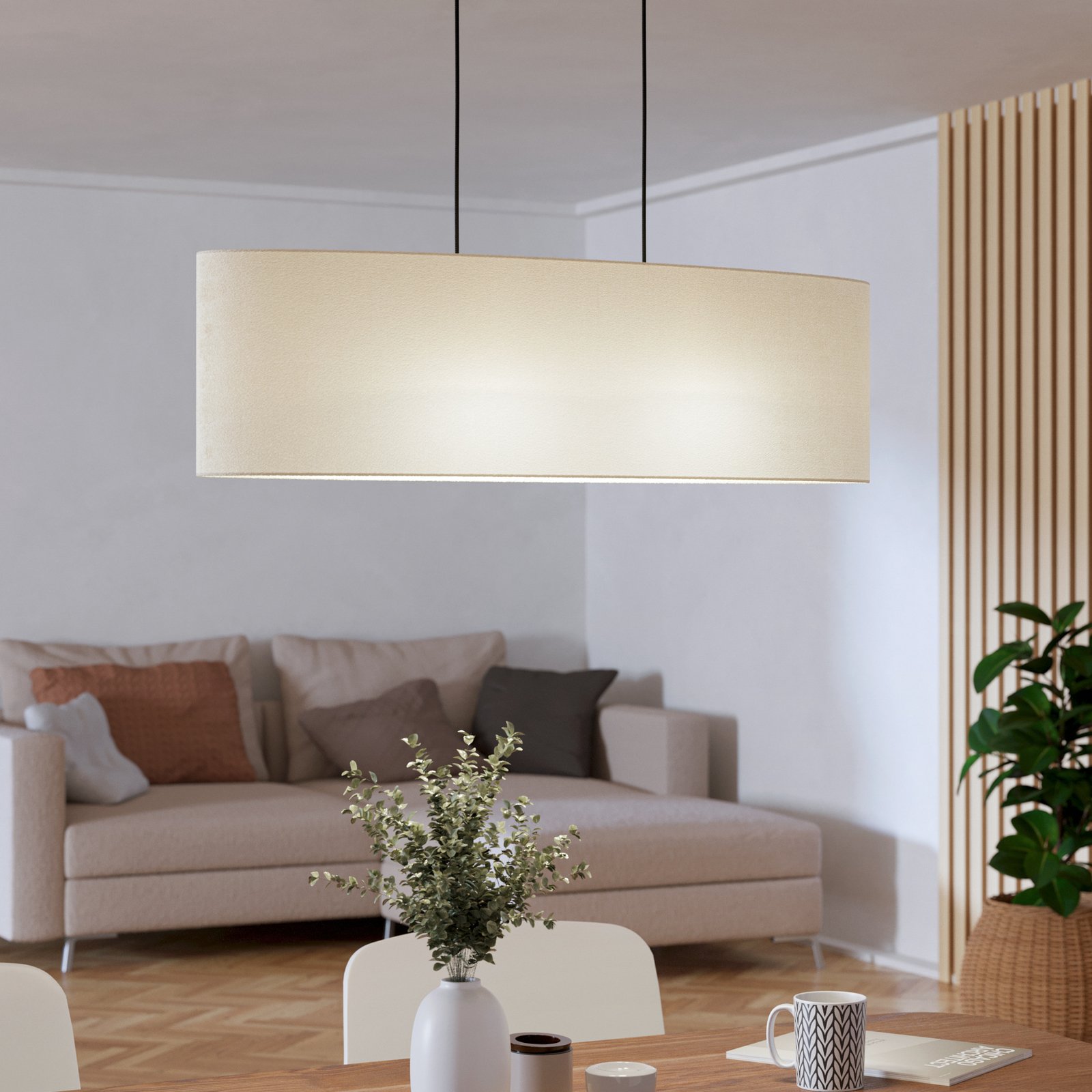 Febres hengelampe, svart/hvit, 2 lyskilder.