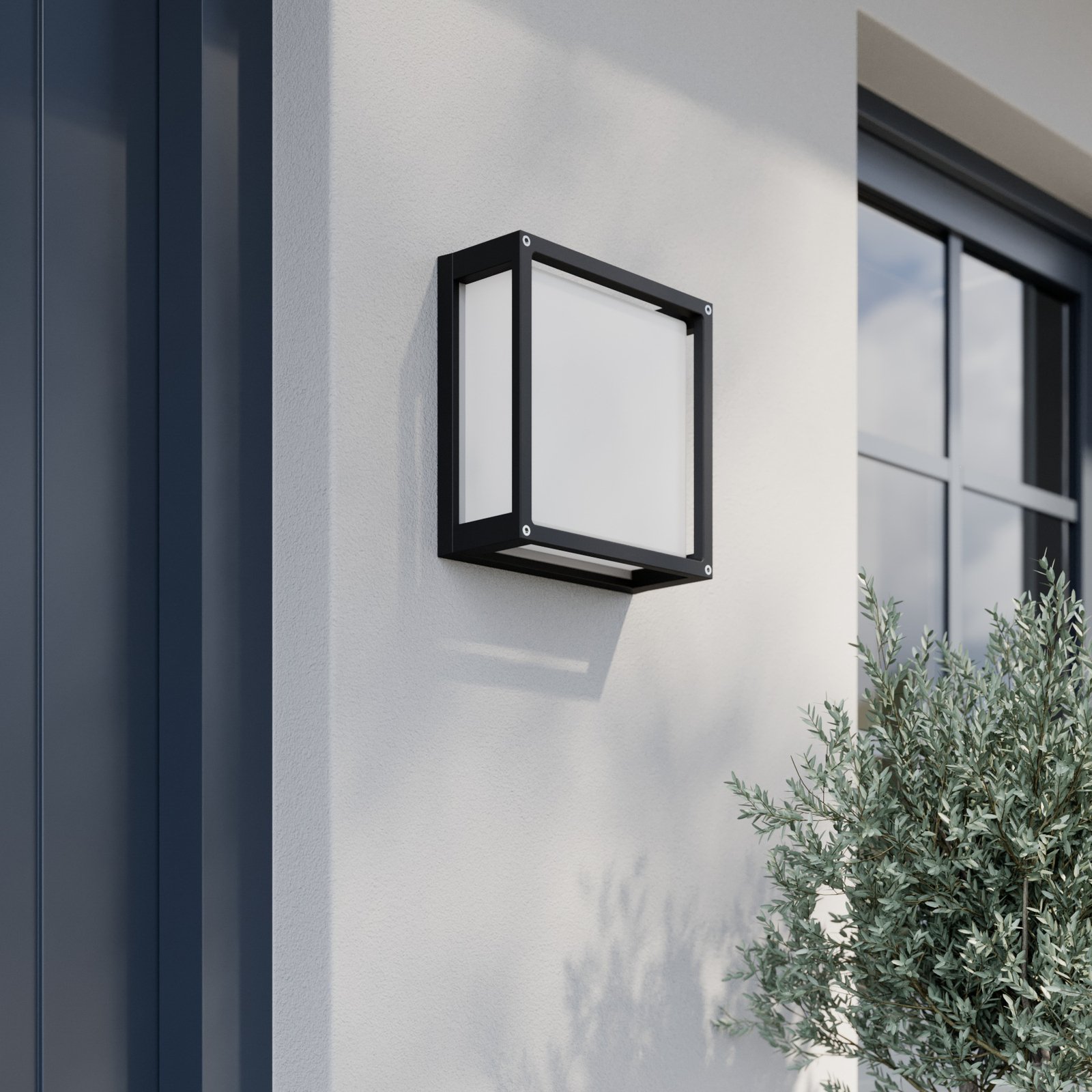 Aurelien Square Outdoor Wall Lamp IP54 Dark Grey - Lucande