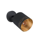 Esteperra wall spotlight, black/gold, 1-bulb