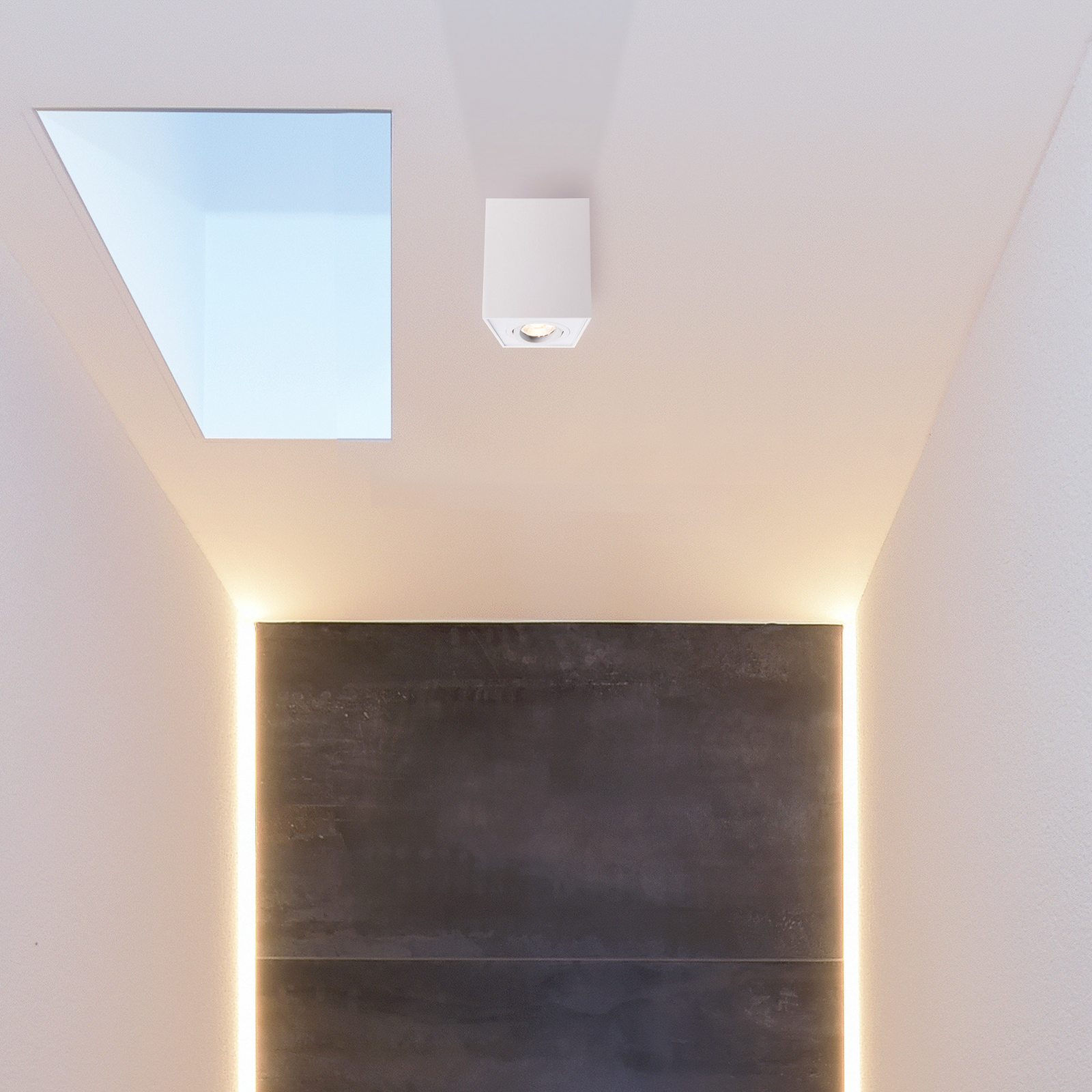 Griestu spīdeklis Bengala, taisnstūrains, balts, alumīnijs, GU10, pagriežams