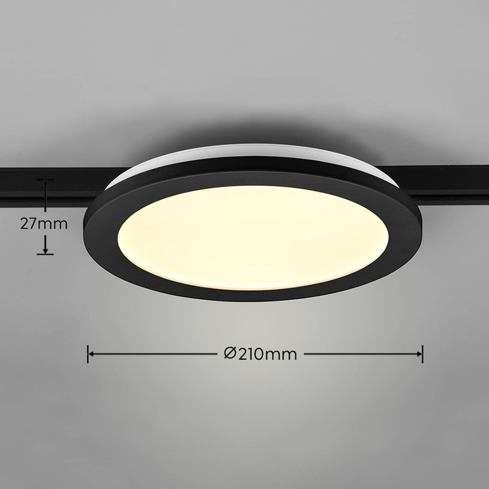 LED mennyezeti lámpa Camillus DUOline, Ø 26 cm, fekete