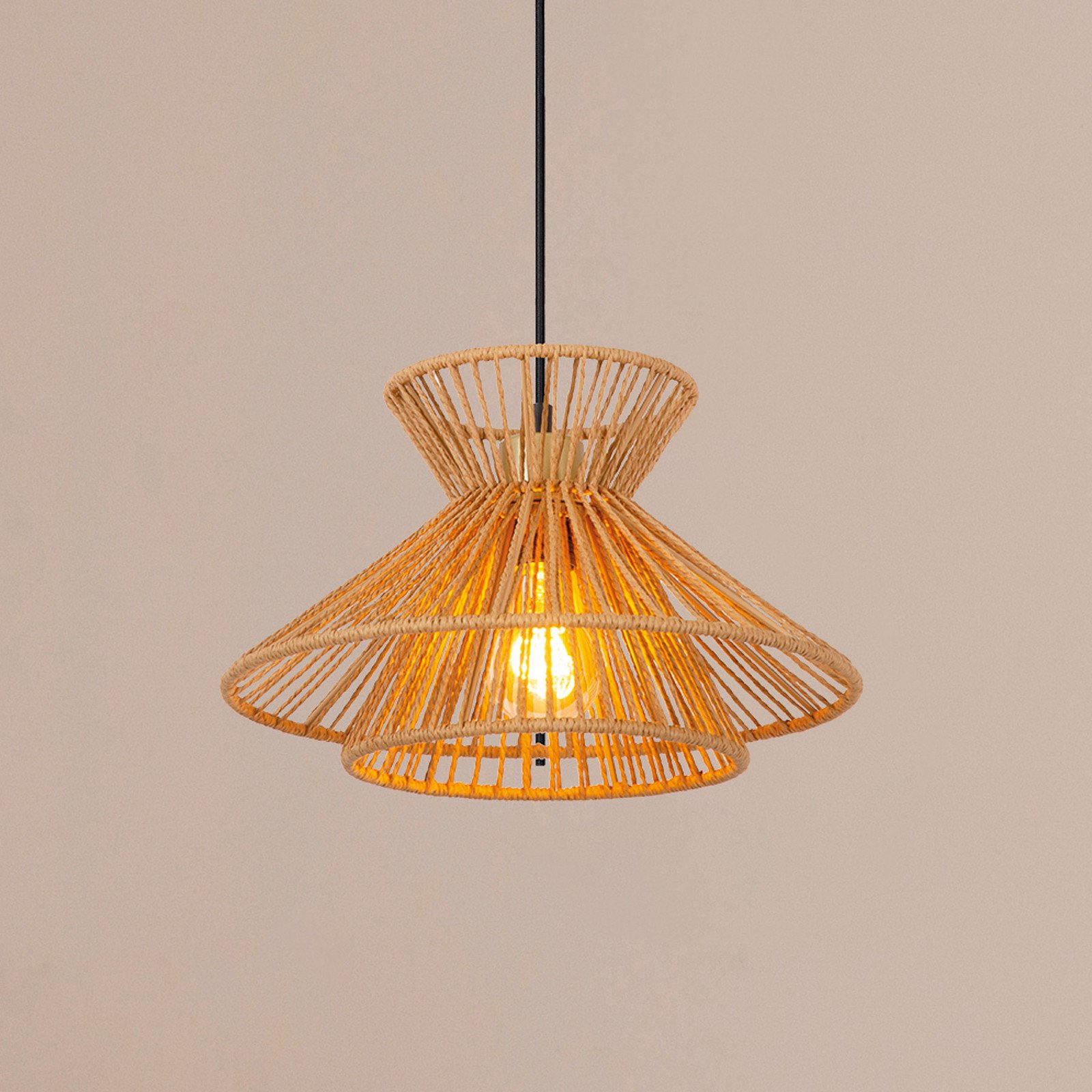 Lucide Lampă suspendată Tasman Ø 32 cm culoare naturală hârtie - Camera de zi / sufragerie - Scandinavă - natur alamă - Hârtie / Carton