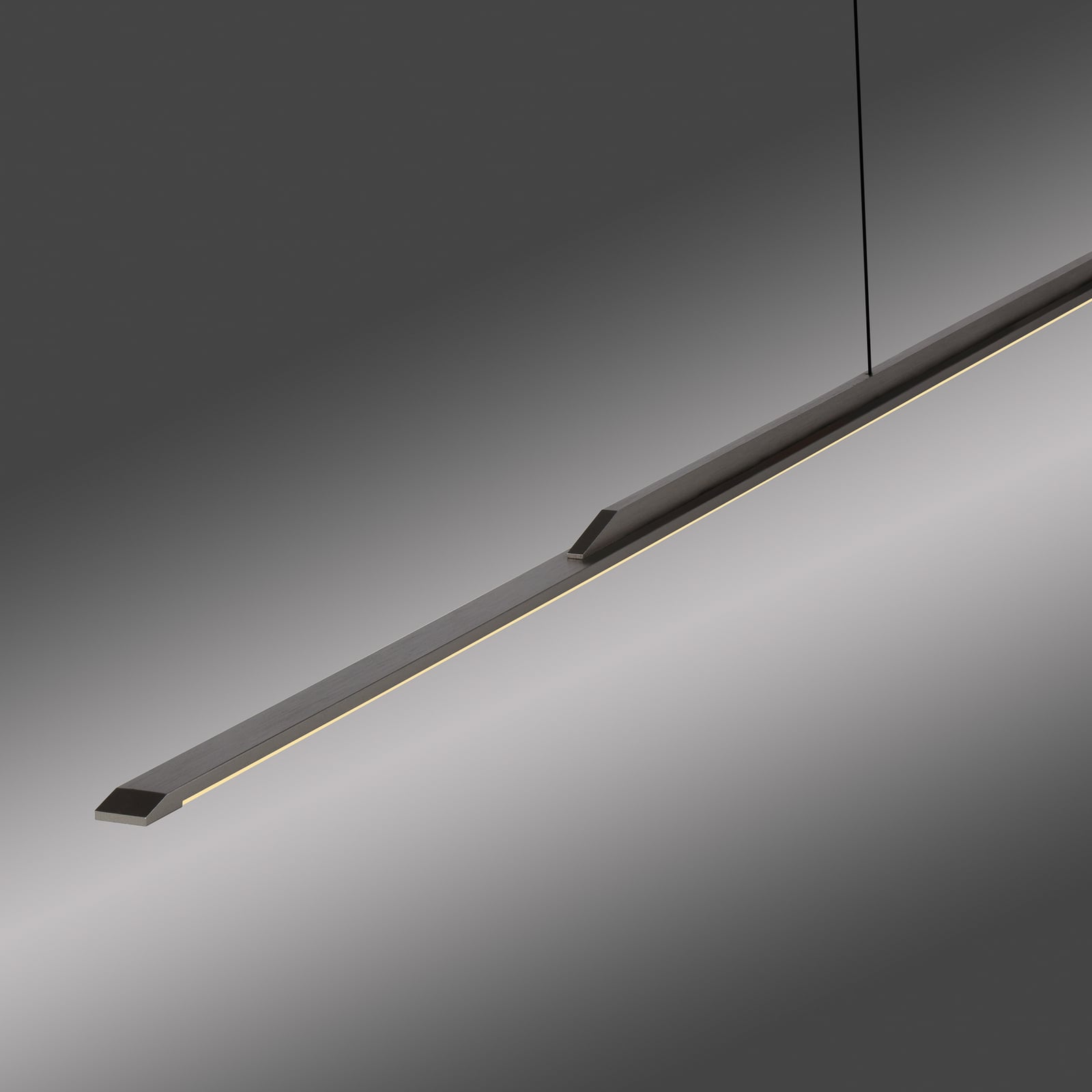 Surface LED-Hängelampe, grau, 160cm, Alu, 3.000 K - PURE