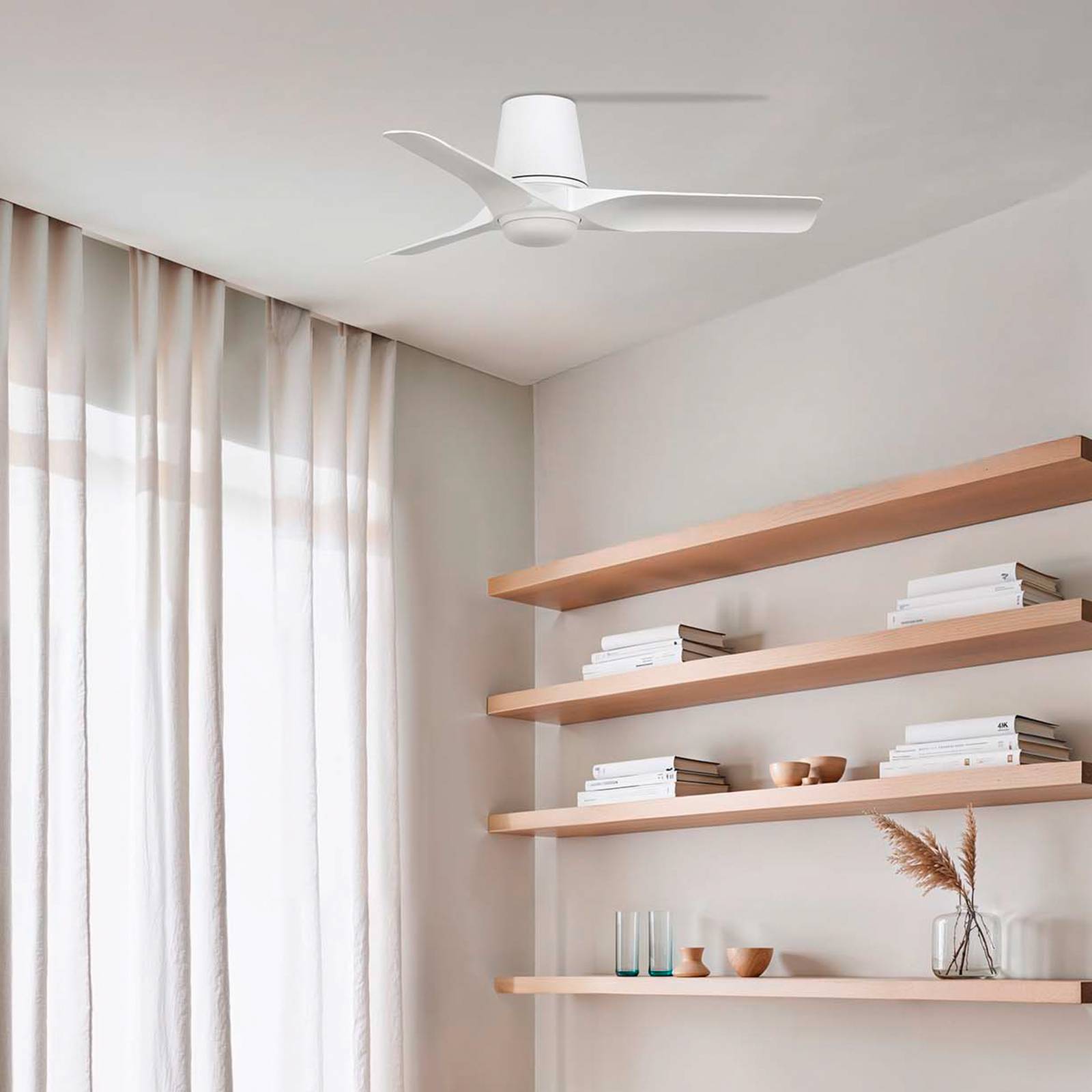 LED-Deckenventilator Hey, weiß, DC, leise, Ø 90 cm, CCT günstig online kaufen