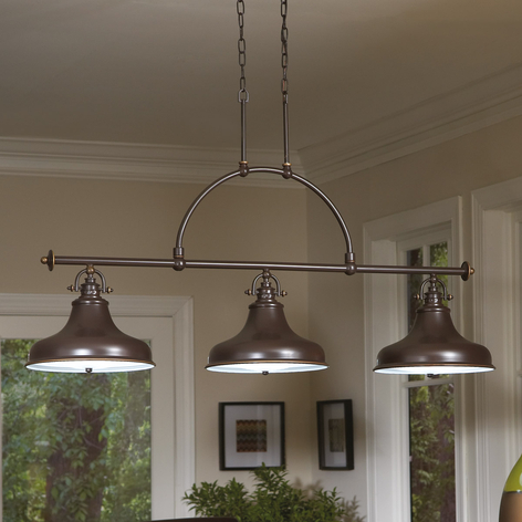 Suspension Emery style industriel bronze 3 lampes